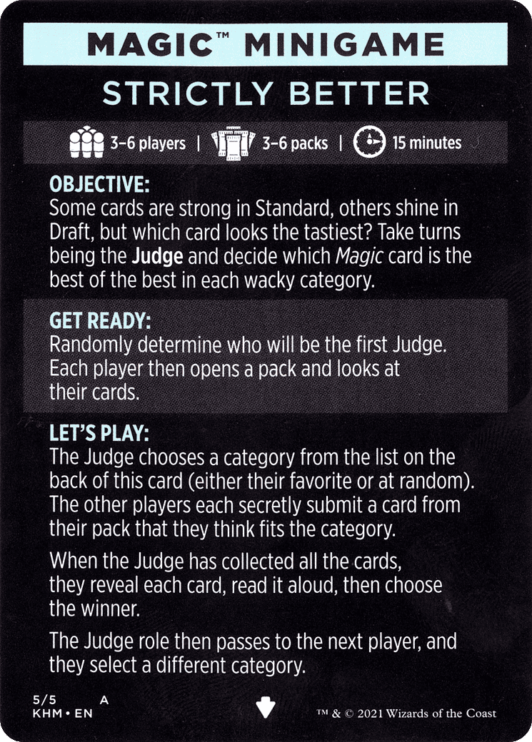 Strictly Better // Strictly Better (cont'd) — Kaldheim Minigames — Magic: The Gathering