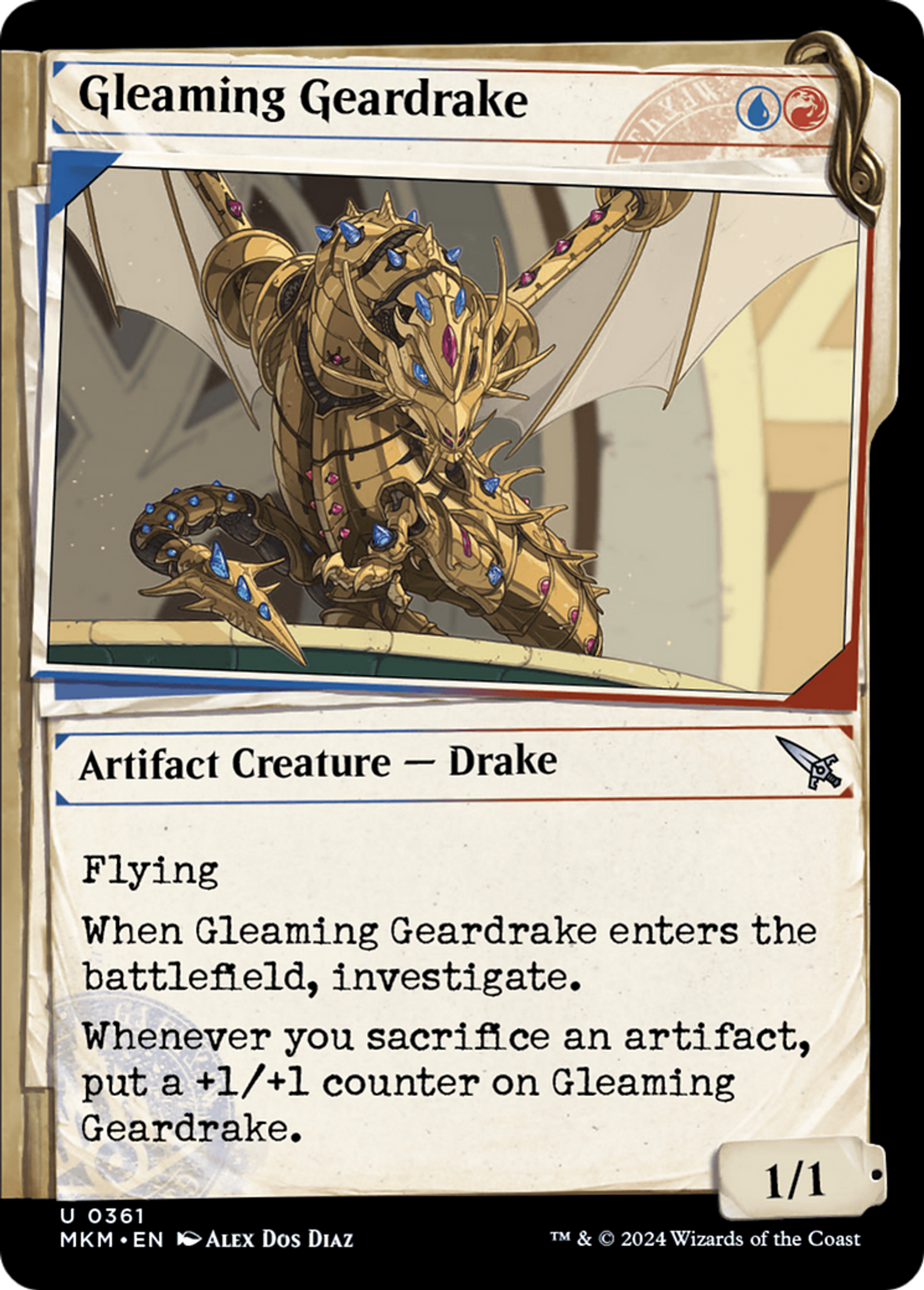 Gleaming Geardrake — Murders at Karlov Manor — Magic: The Gathering