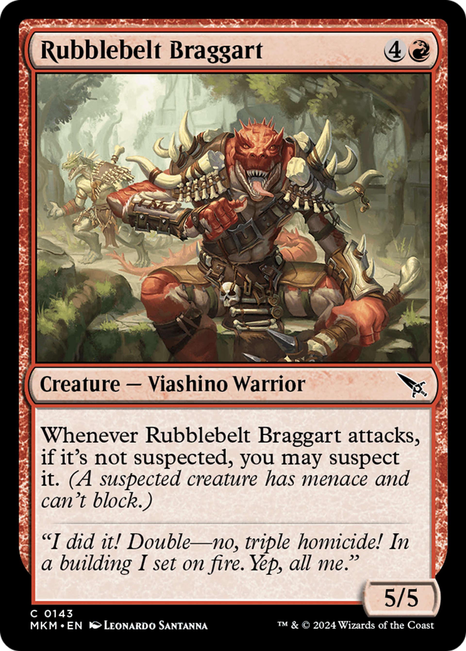 Rubblebelt Braggart — Murders at Karlov Manor — Magic: The Gathering