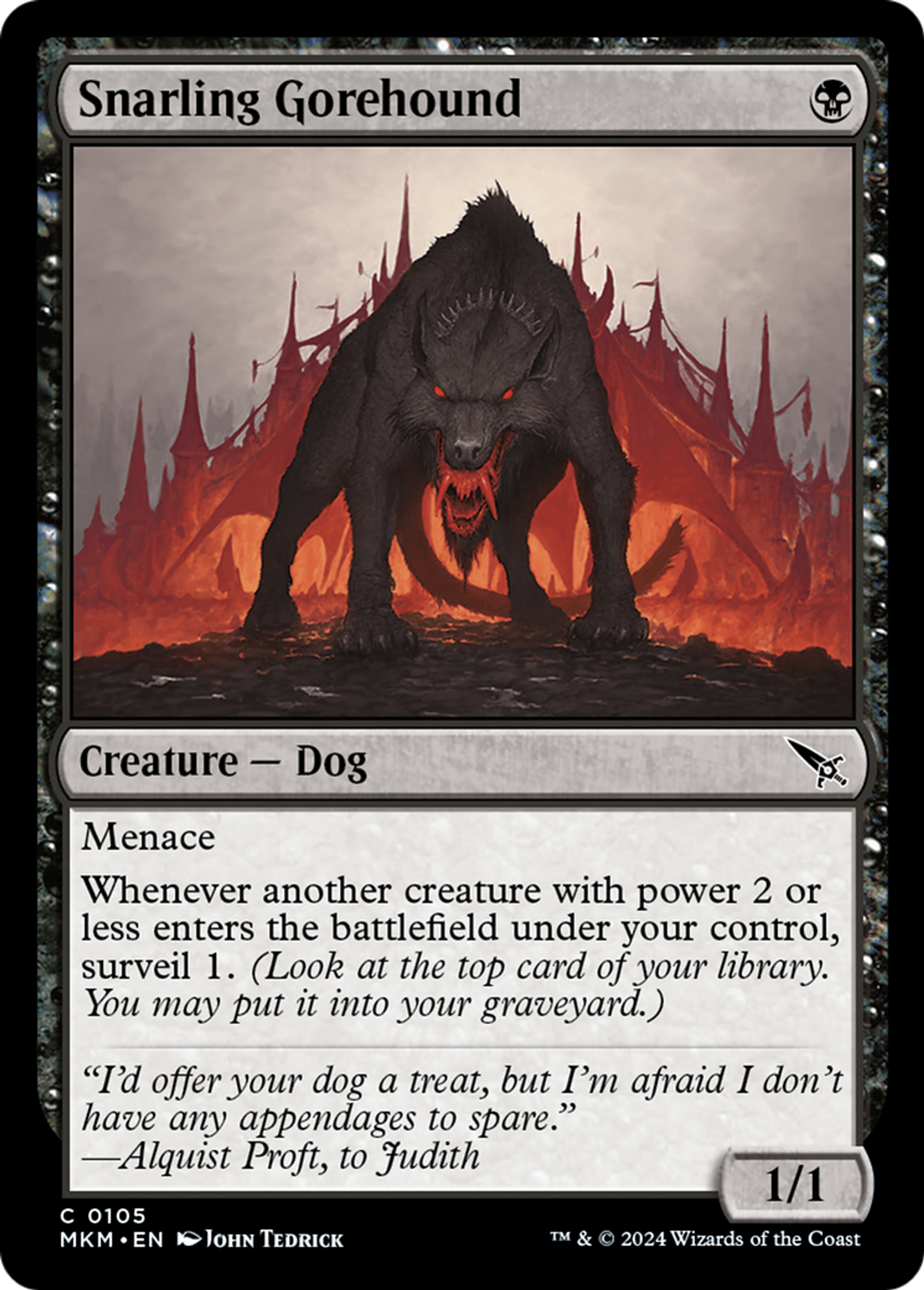 Chien viscéral menaçant — Murders at Karlov Manor — Magic: The Gathering