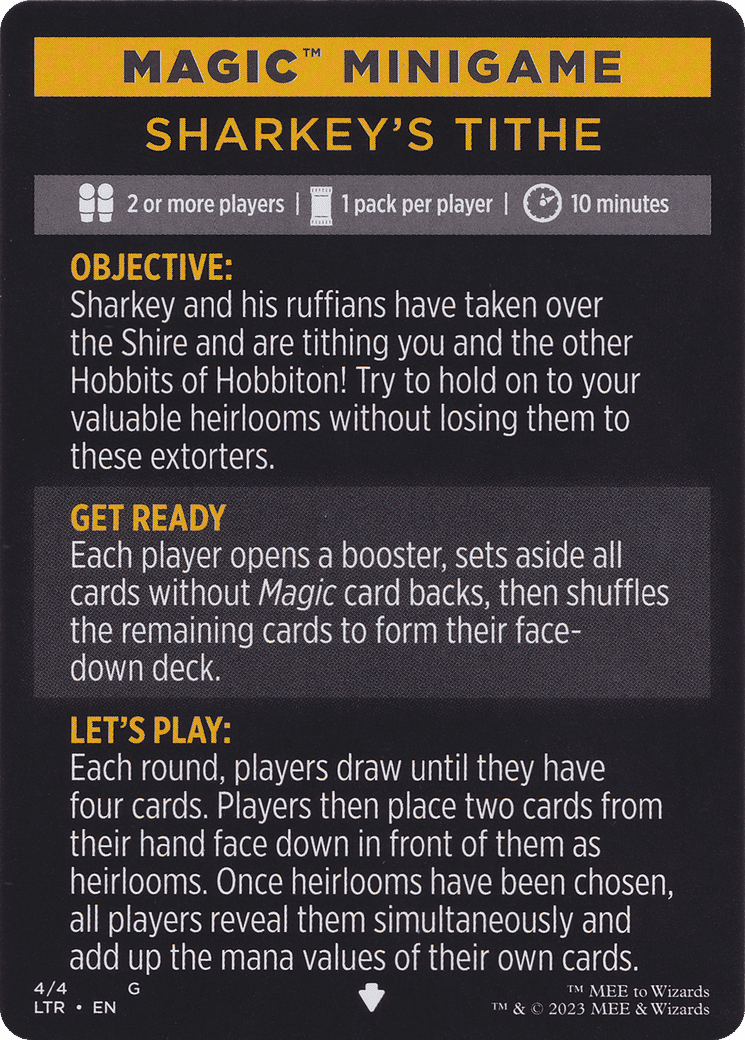 Sharkey's Tithe // Sharkey's Tithe (cont'd) — The Lord of the Rings: Tales of Middle-earth Minigames — Magic: The Gathering