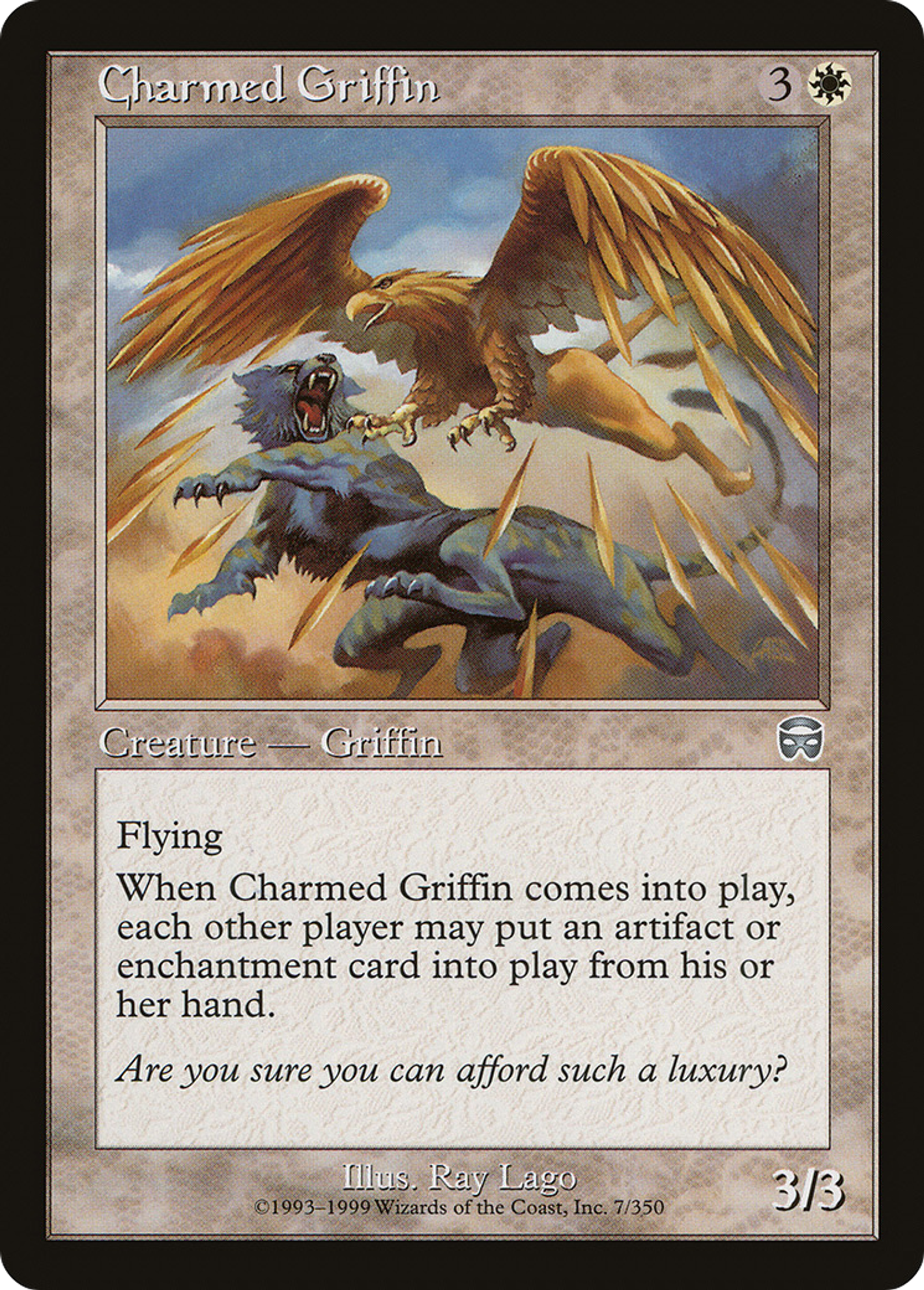 Charmed Griffin — Mercadian Masques — Magic: The Gathering