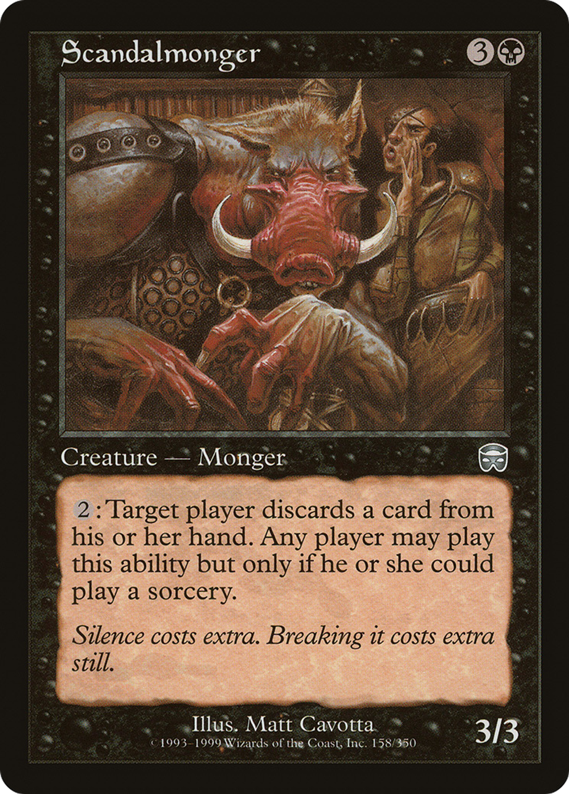 Scandalmonger — Mercadian Masques — Magic: The Gathering