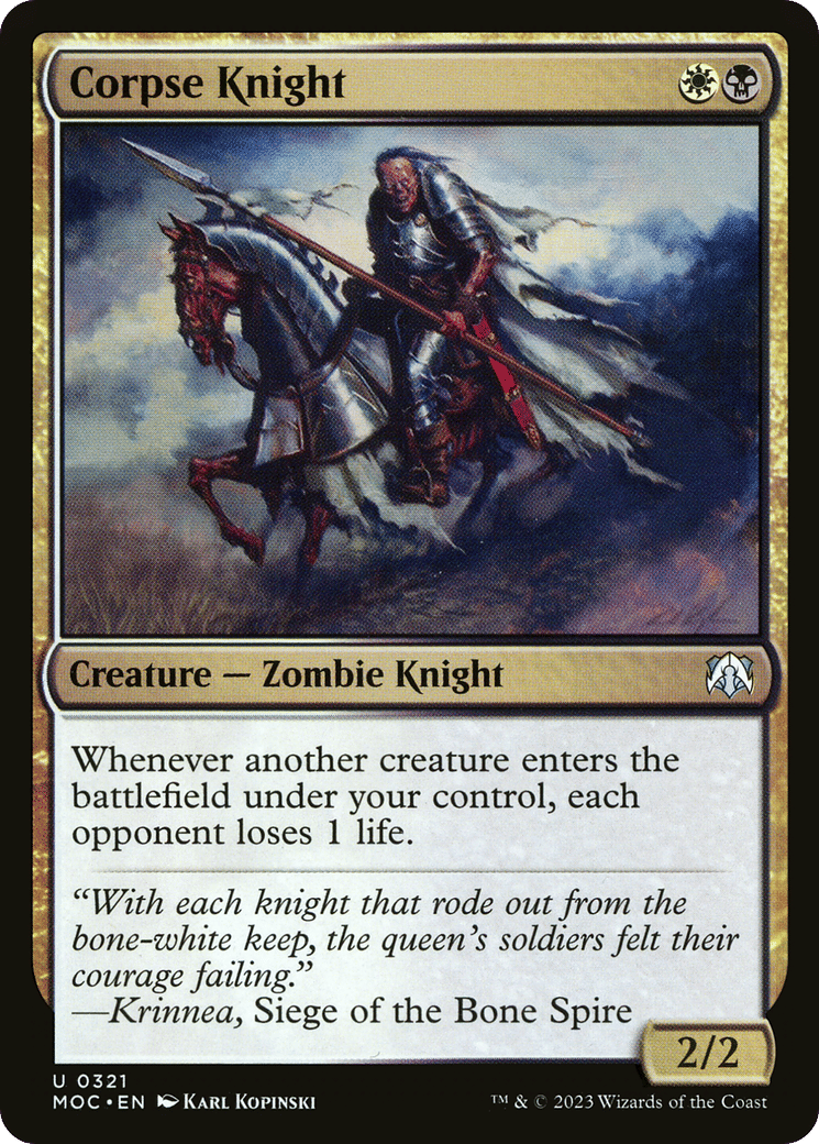 Corpse Knight — March of the Machine Commander — Magic: The Gathering