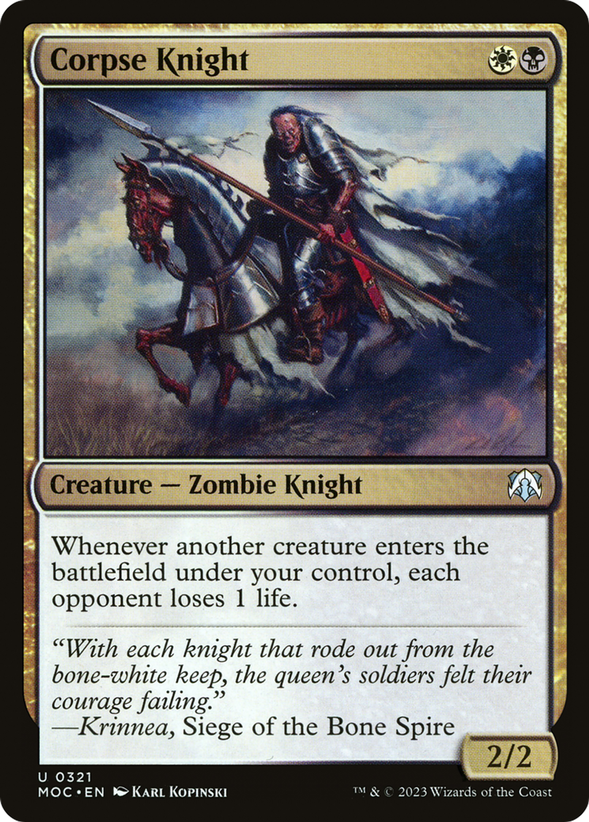 Corpse Knight — March of the Machine Commander — Magic: The Gathering