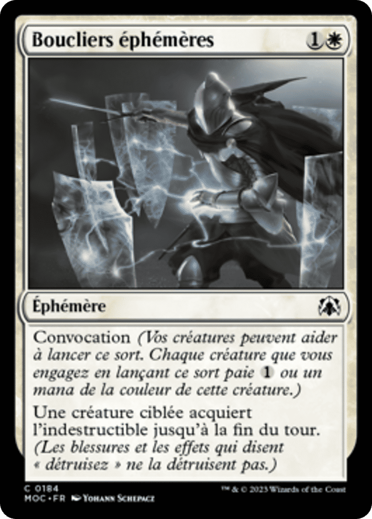 Boucliers éphémères — March of the Machine Commander — Magic: The Gathering
