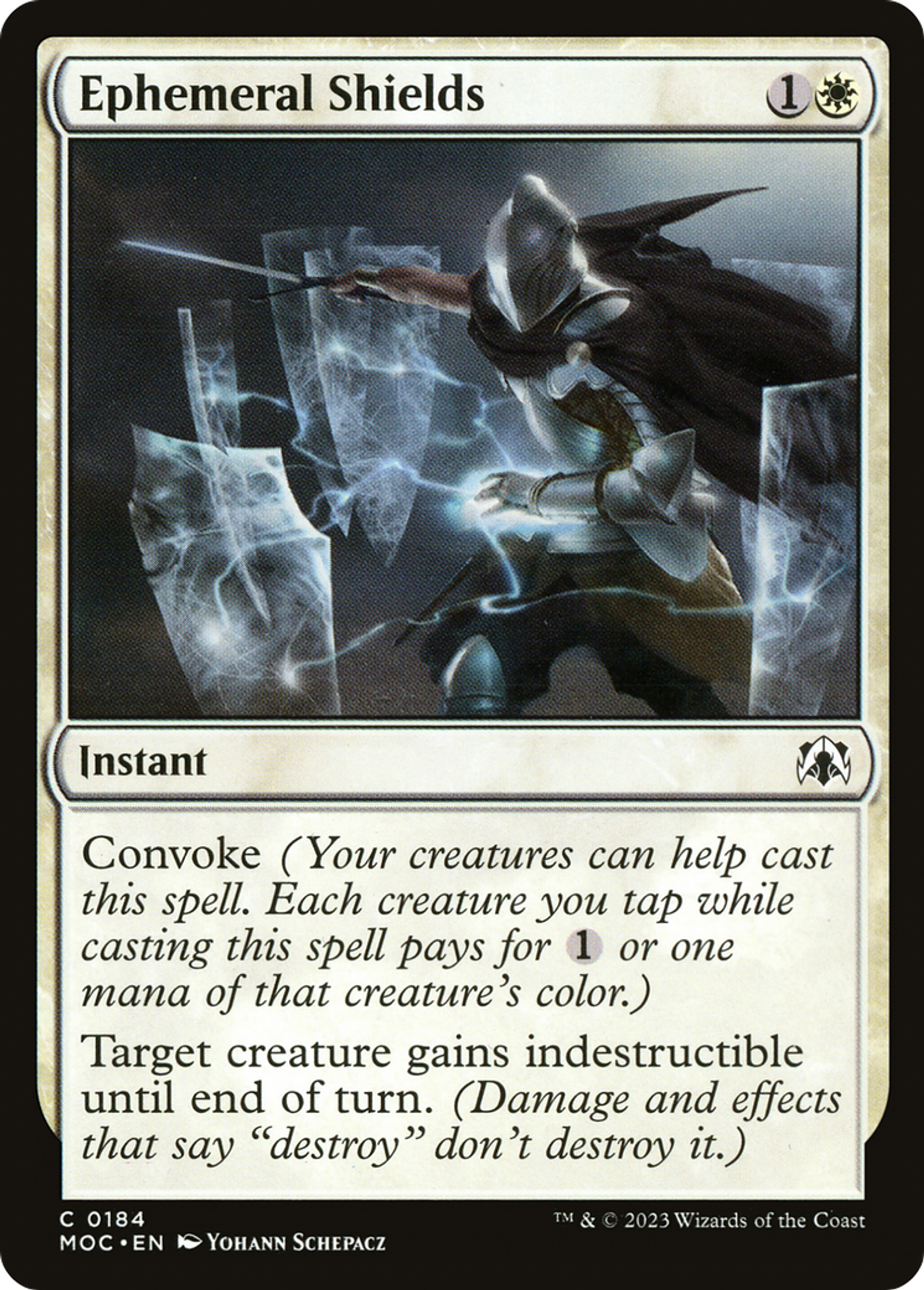 Boucliers éphémères — March of the Machine Commander — Magic: The Gathering