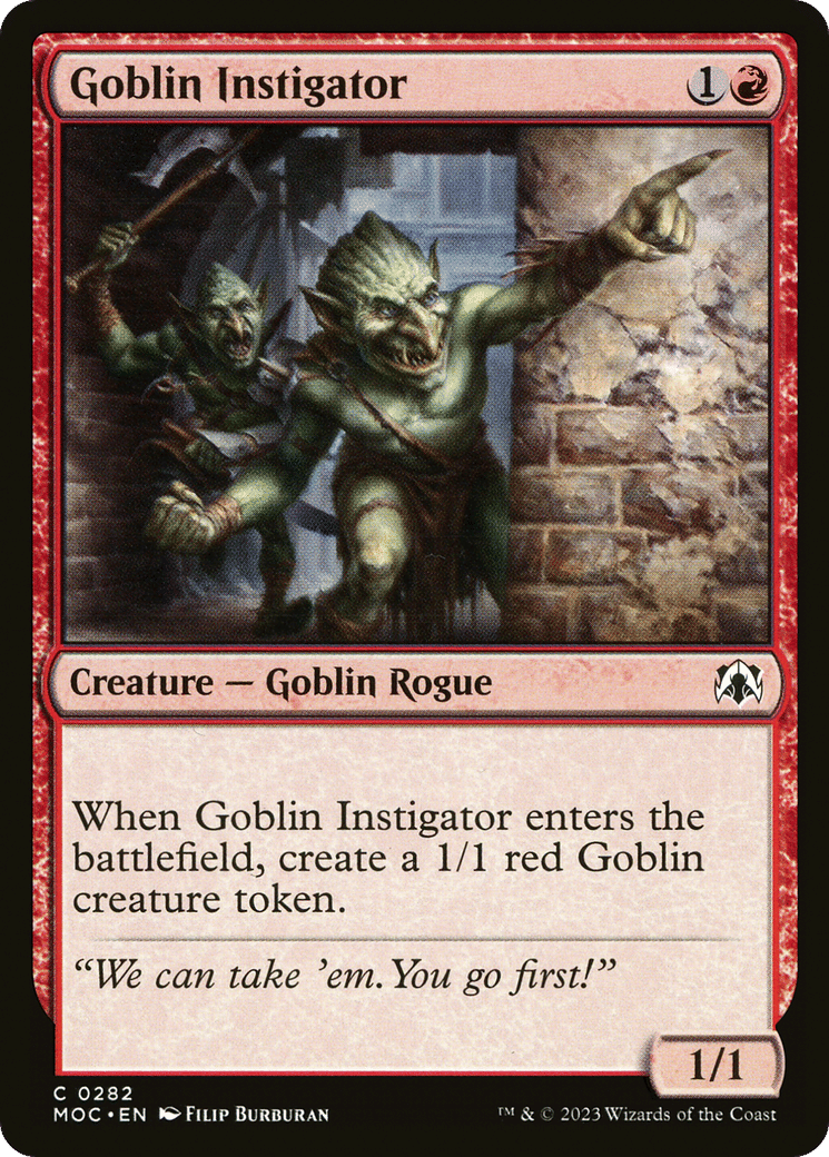 Goblin Instigator — March of the Machine Commander — Magic: The Gathering