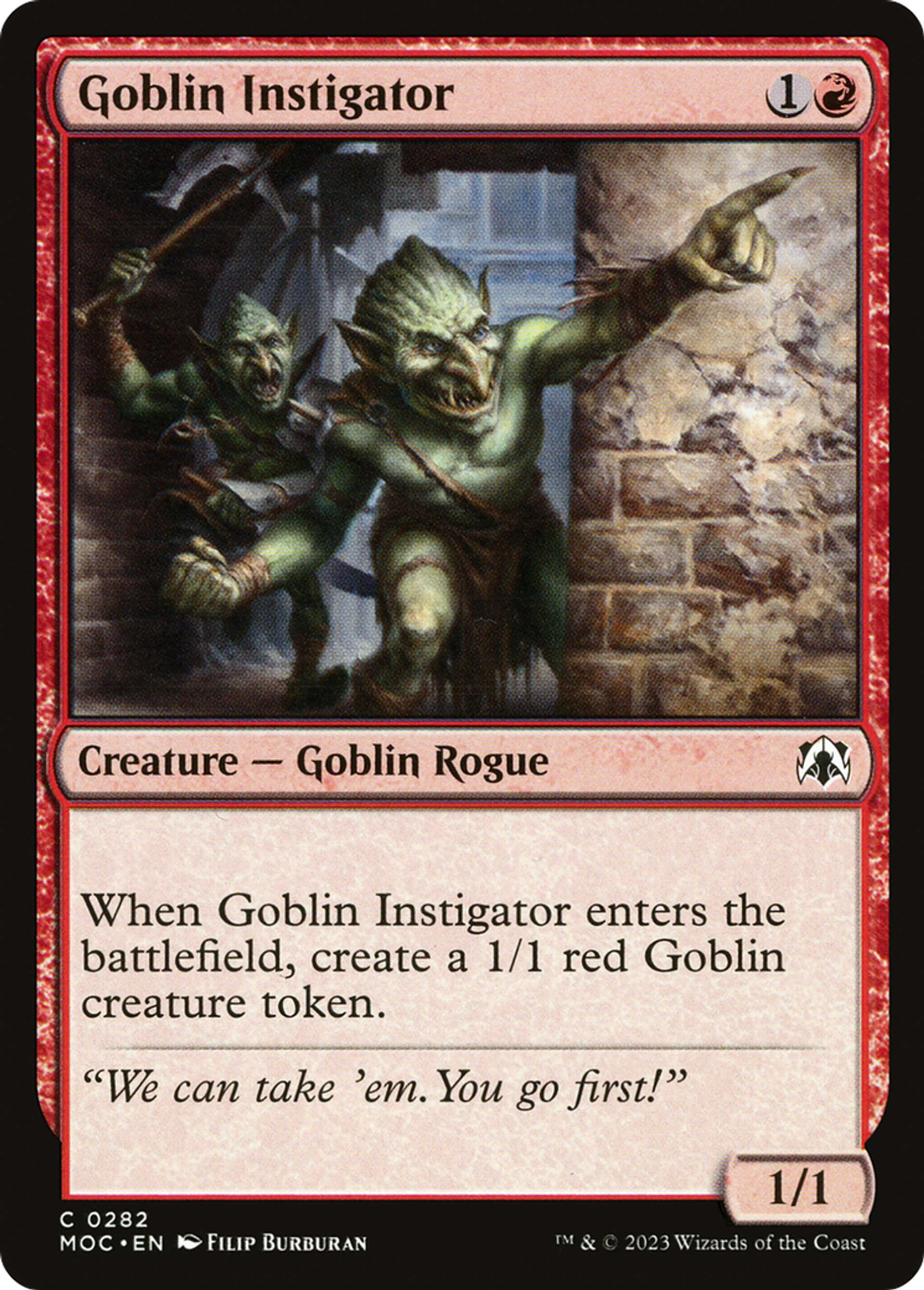 Goblin Instigator — March of the Machine Commander — Magic: The Gathering