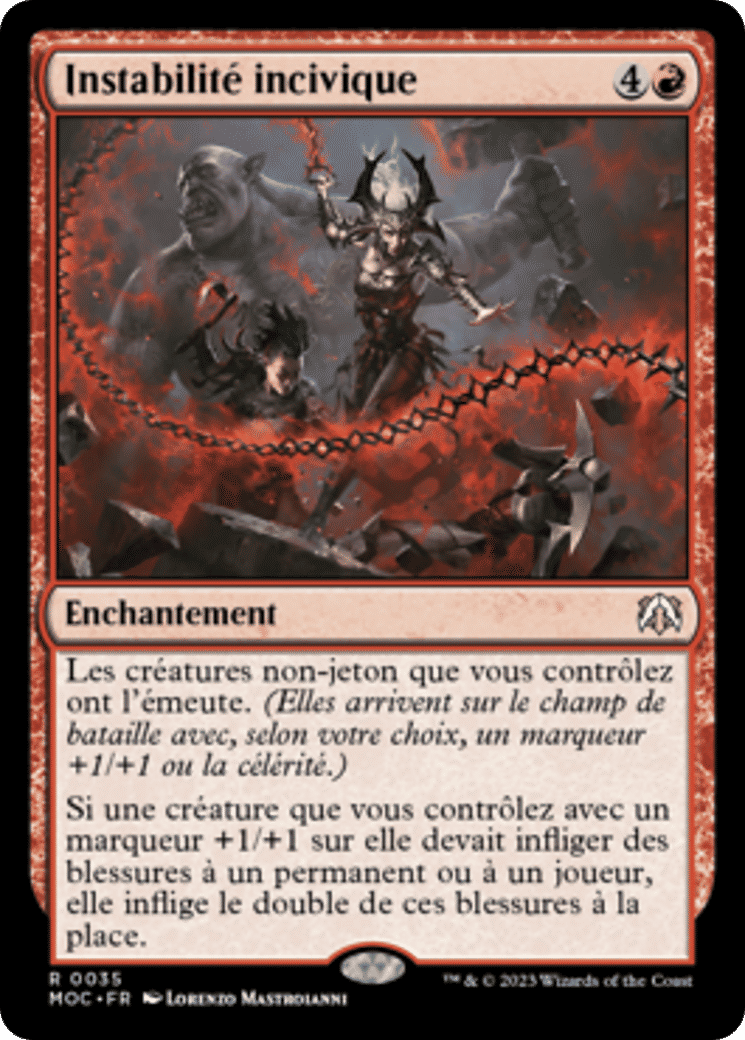 Instabilité incivique — March of the Machine Commander — Magic: The Gathering