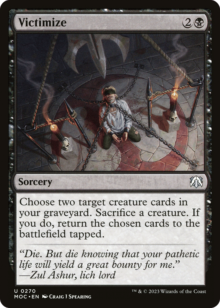 Victimize — March of the Machine Commander — Magic: The Gathering