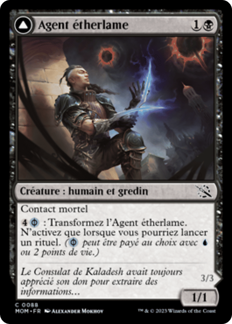 Agent étherlame // Piqueur d'esprit gitaxien — March of the Machine — Magic: The Gathering