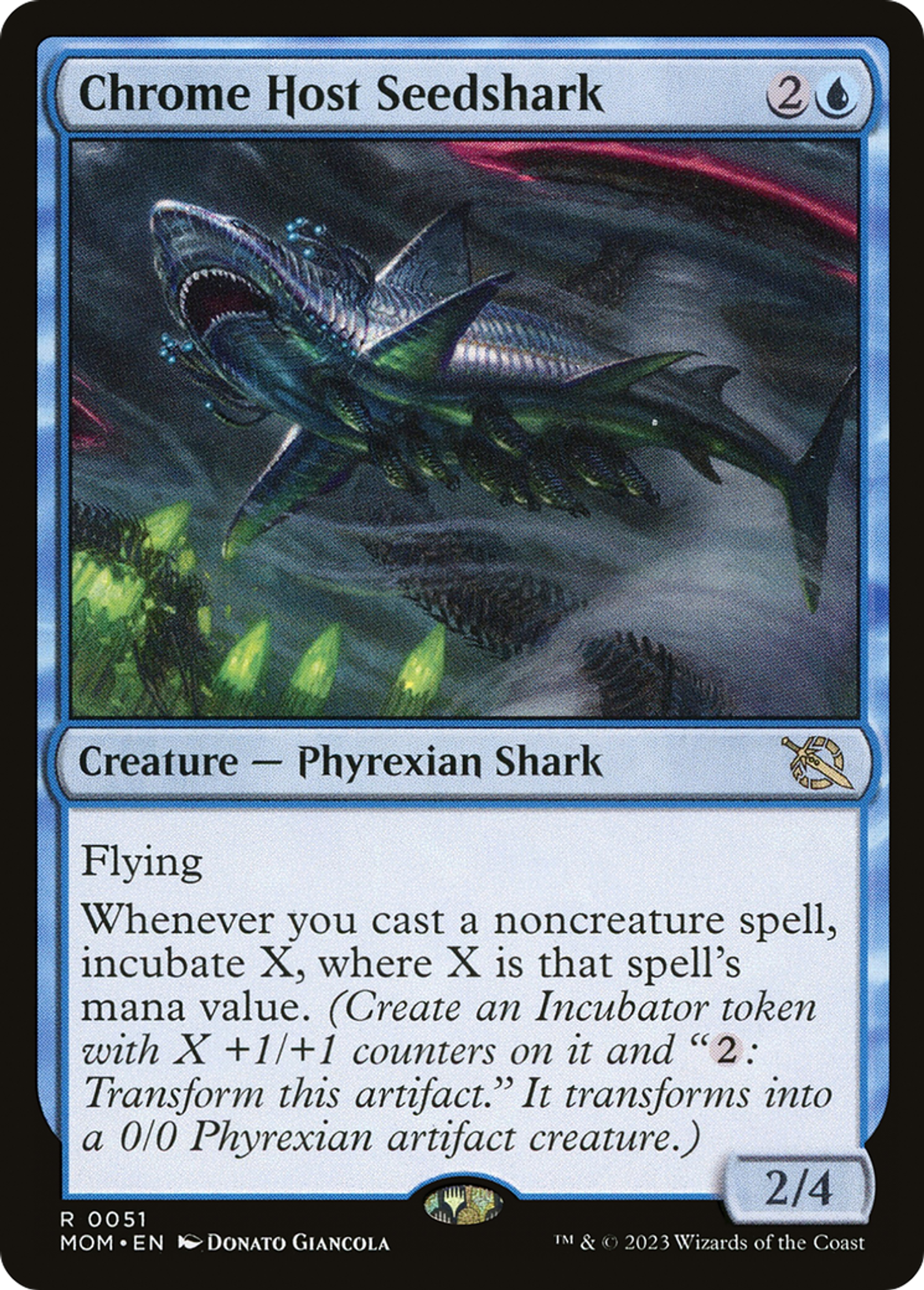 Requin à cosses de la milice de chrome — March of the Machine — Magic: The Gathering