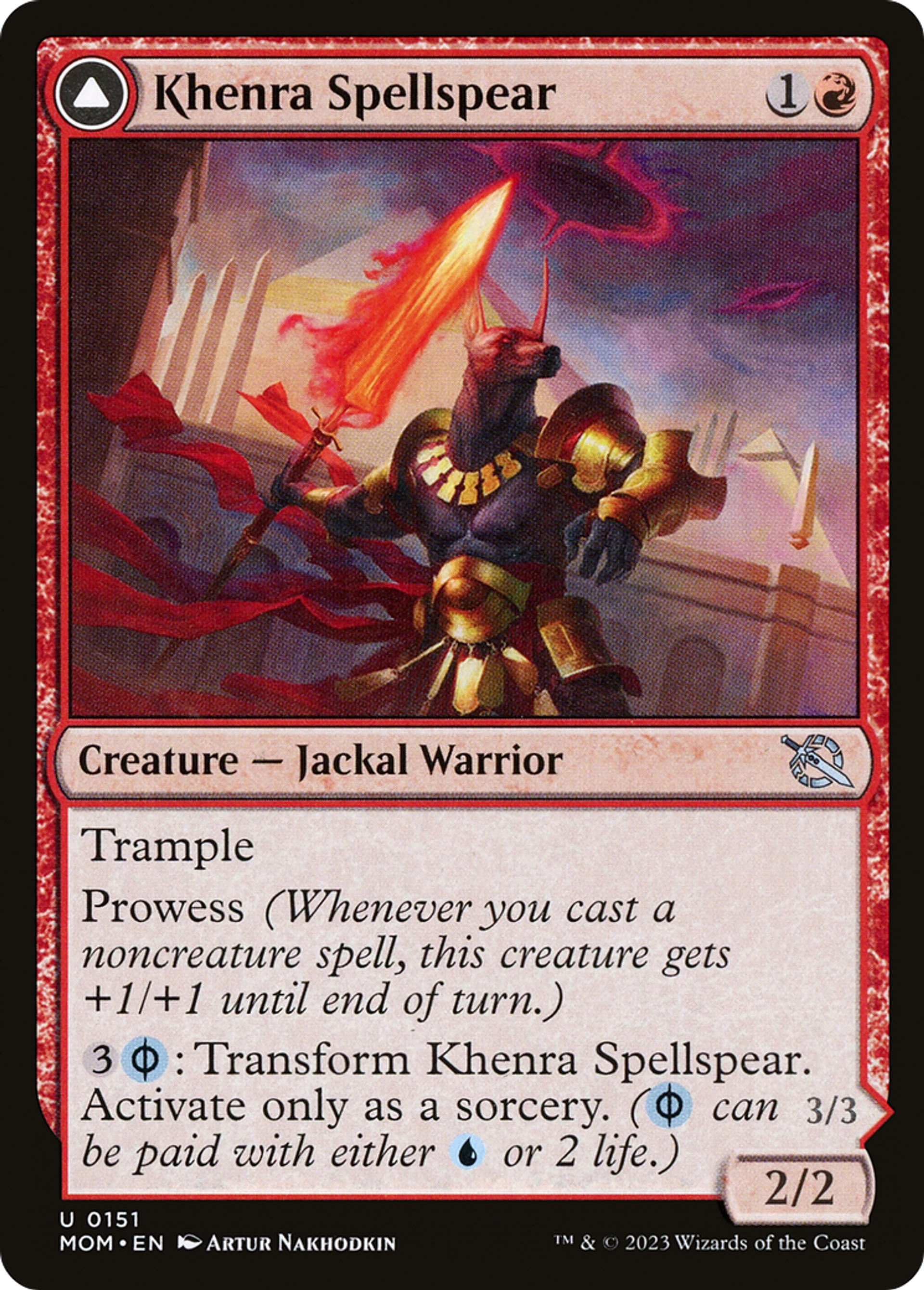 Lancier à sortilège khenra // Pisteur à sortilège gitaxien — March of the Machine — Magic: The Gathering