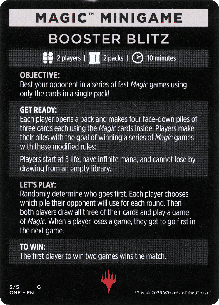 Booster Blitz — Phyrexia: All Will Be One Minigames — Magic: The Gathering