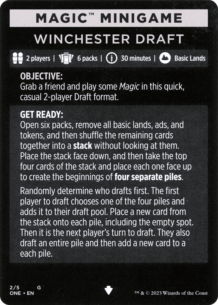 Winchester Draft // Winchester Draft (cont'd) — Phyrexia: All Will Be One Minigames — Magic: The Gathering