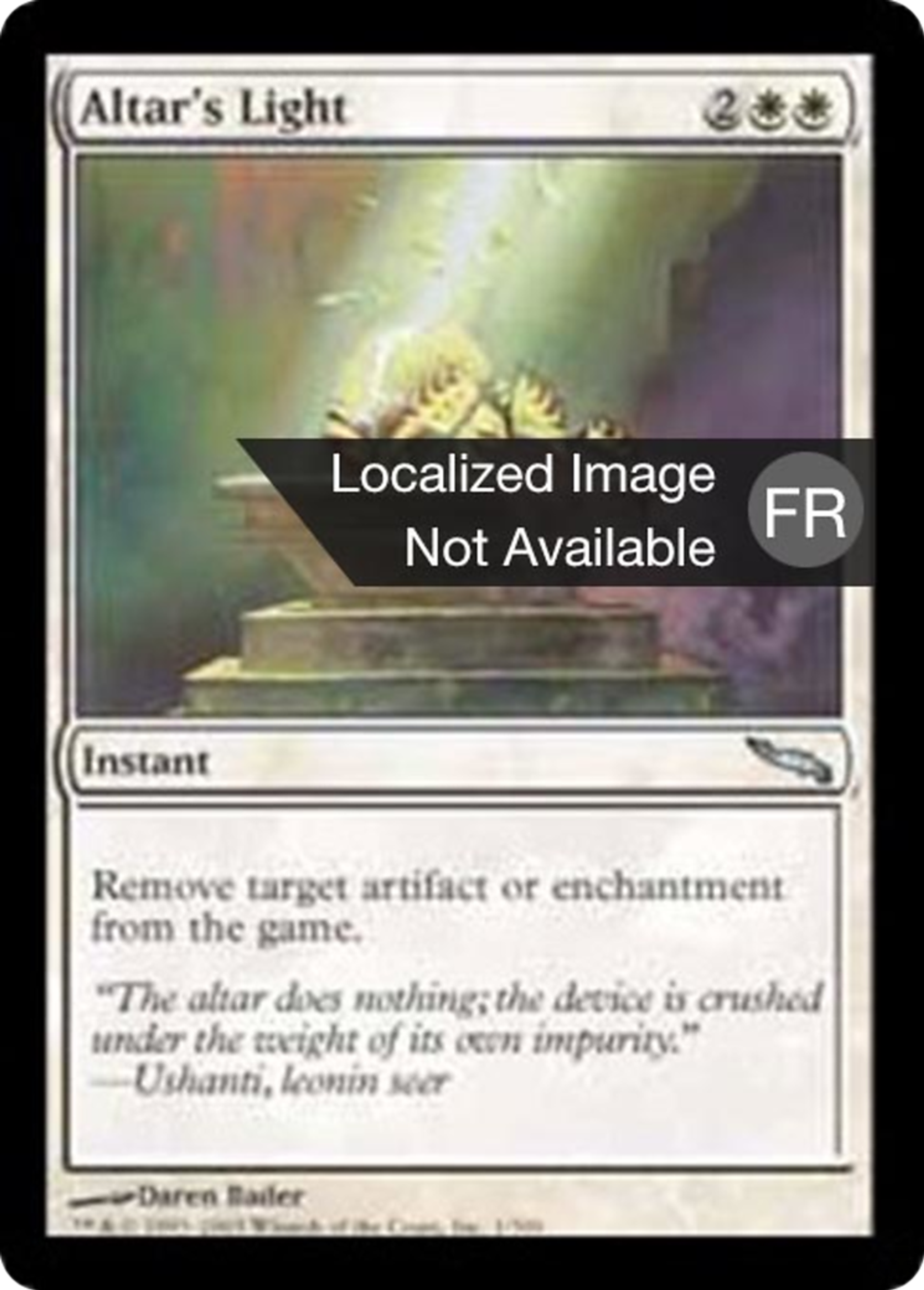Lumière de l'autel — Mirrodin — Magic: The Gathering