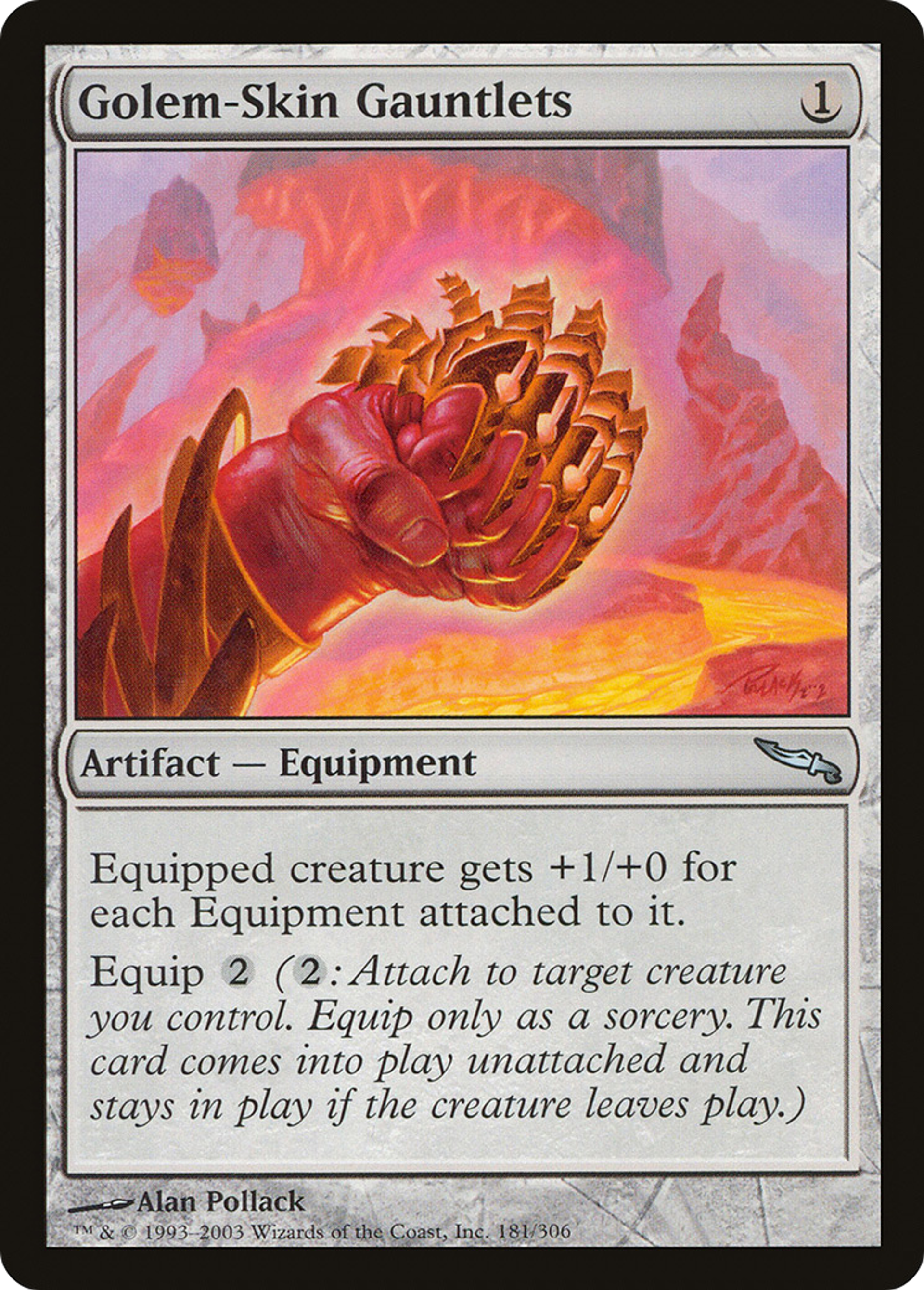 Gantelets en peau de golem — Mirrodin — Magic: The Gathering