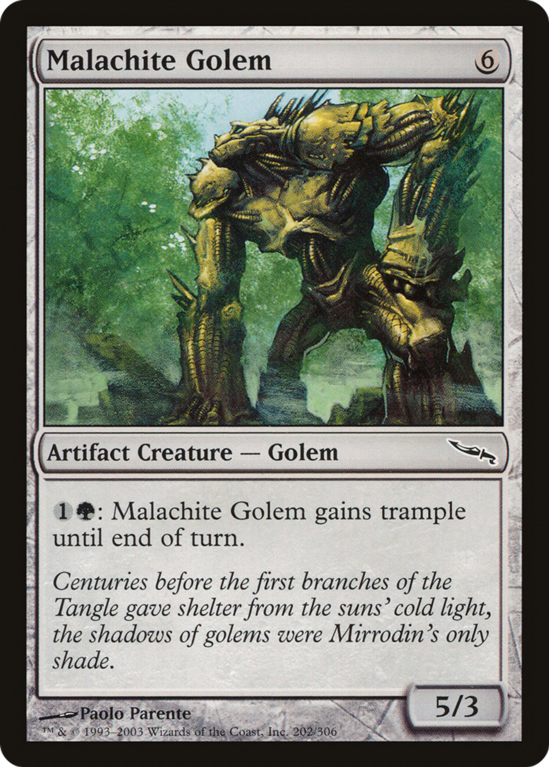 Golem de malachite — Mirrodin — Magic: The Gathering