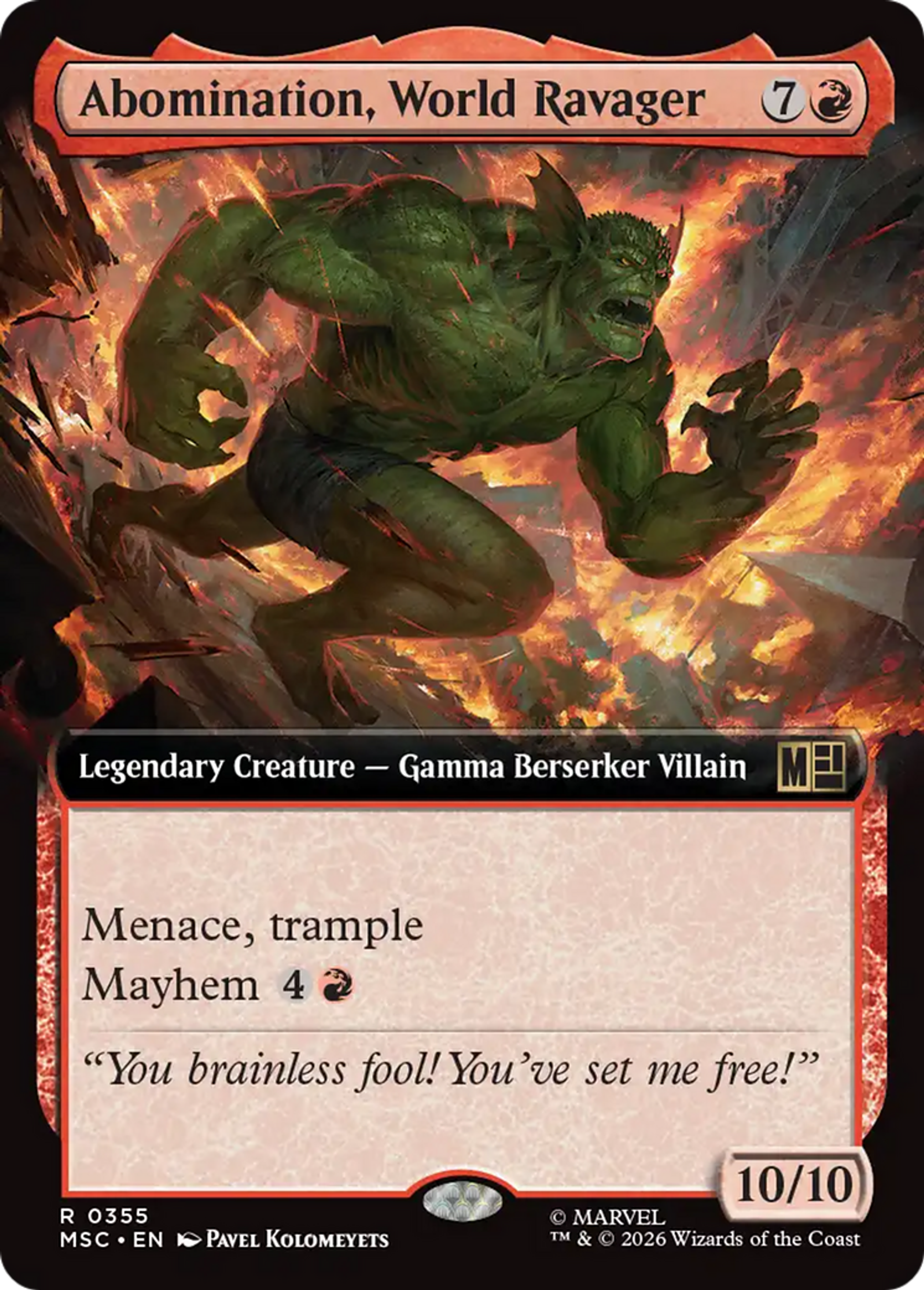 Abomination, World Ravager — Marvel Super Heroes Commander — Magic: The Gathering