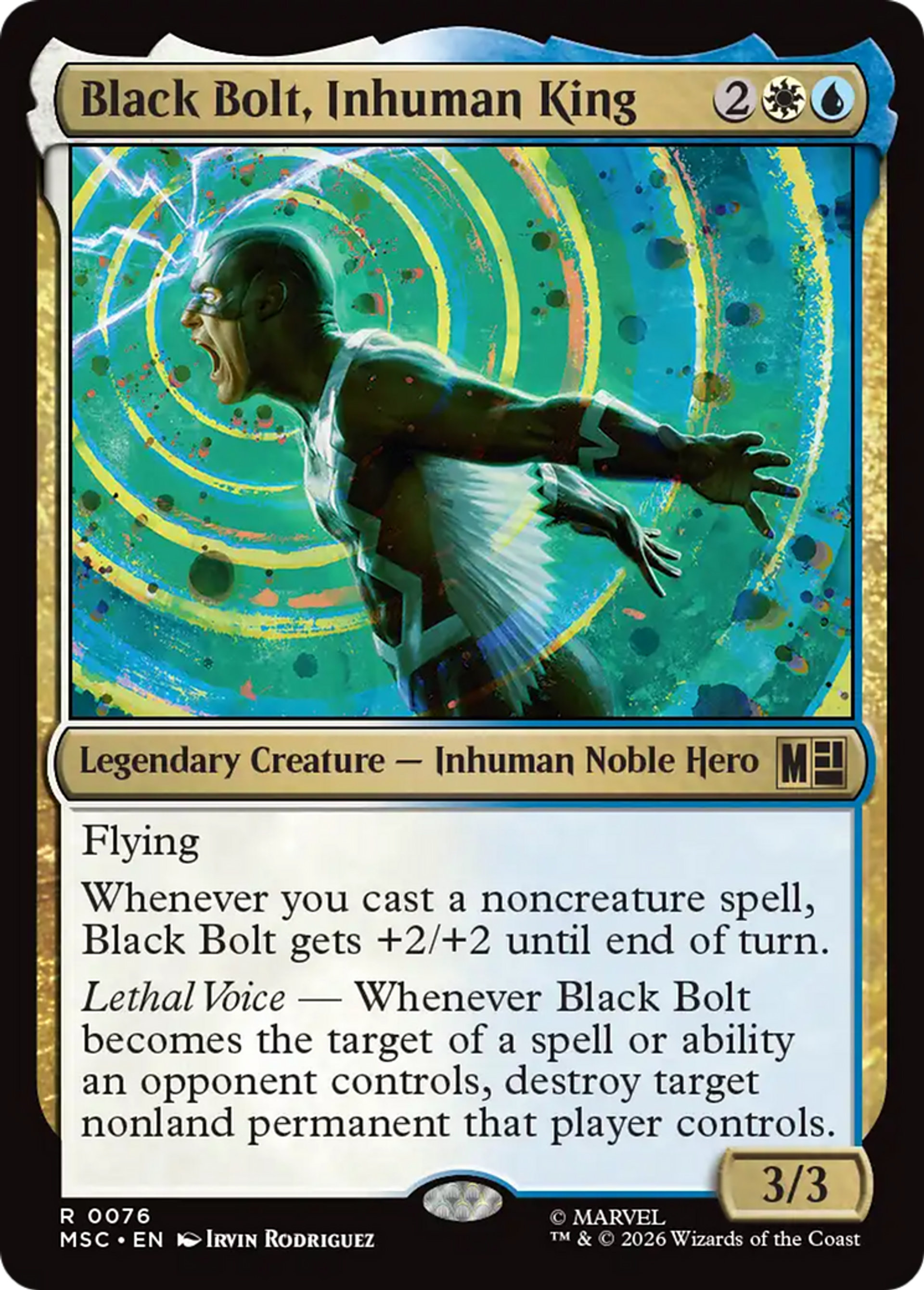Black Bolt, Inhuman King — Marvel Super Heroes Commander — Magic: The Gathering