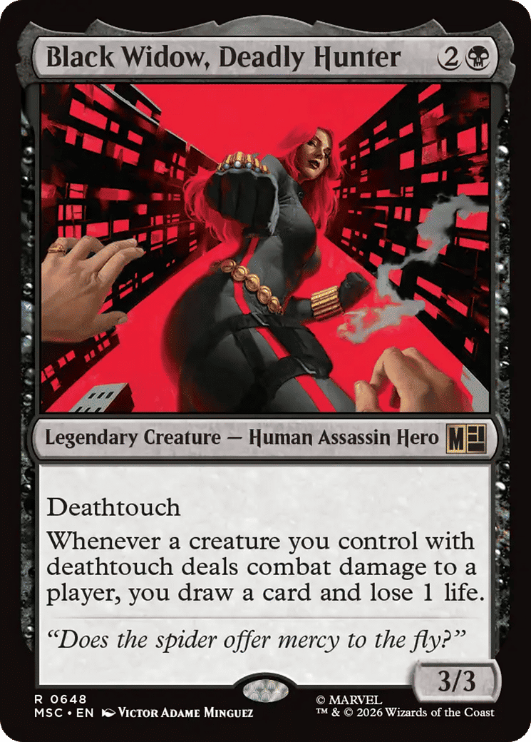 Black Widow, Deadly Hunter — Marvel Super Heroes Commander — Magic: The Gathering