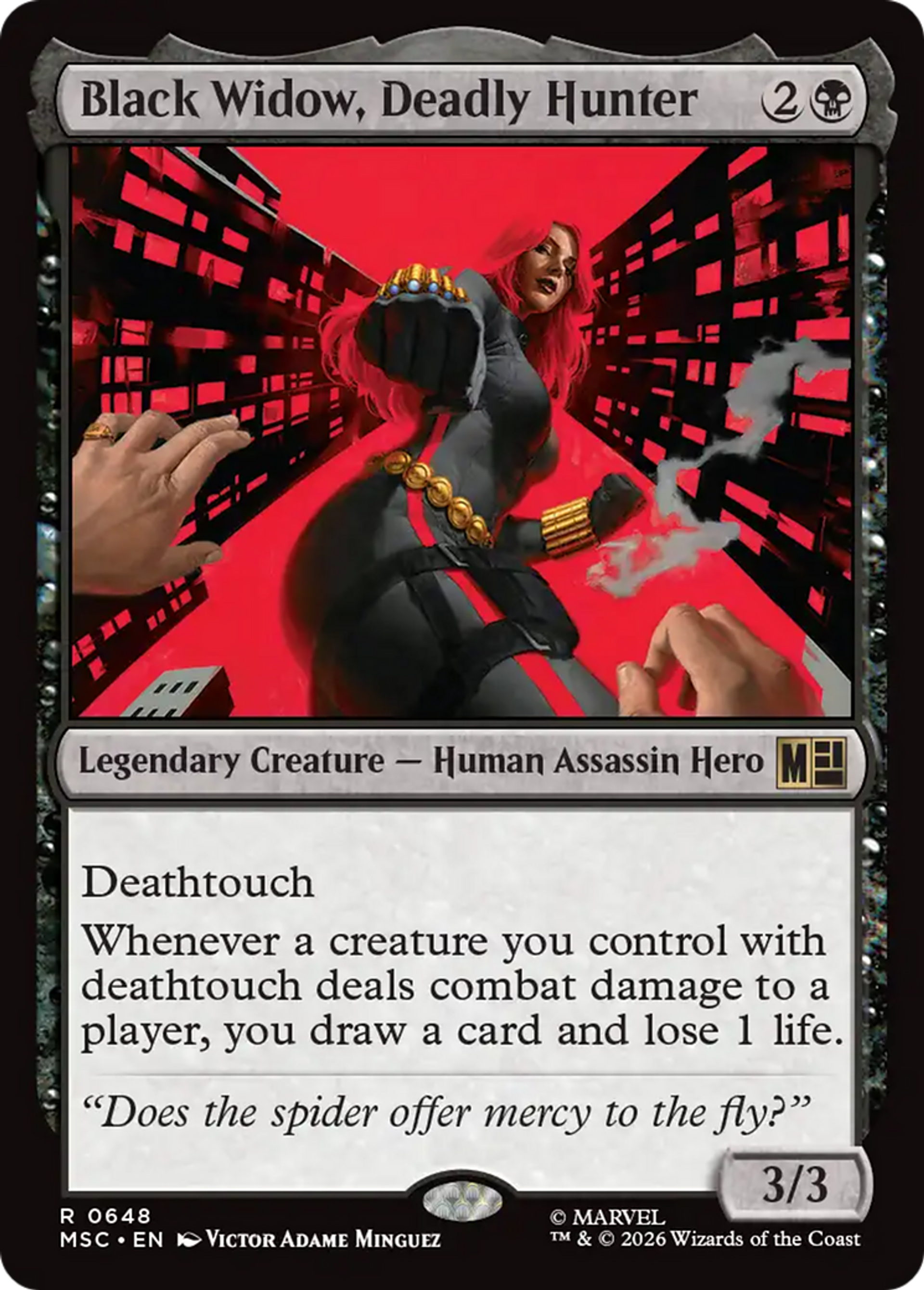 Black Widow, Deadly Hunter — Marvel Super Heroes Commander — Magic: The Gathering