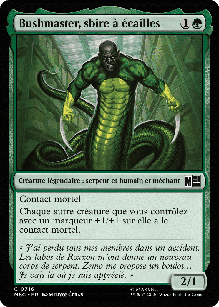 Bushmaster, sbire à écailles — Marvel Super Heroes Commander — Magic: The Gathering