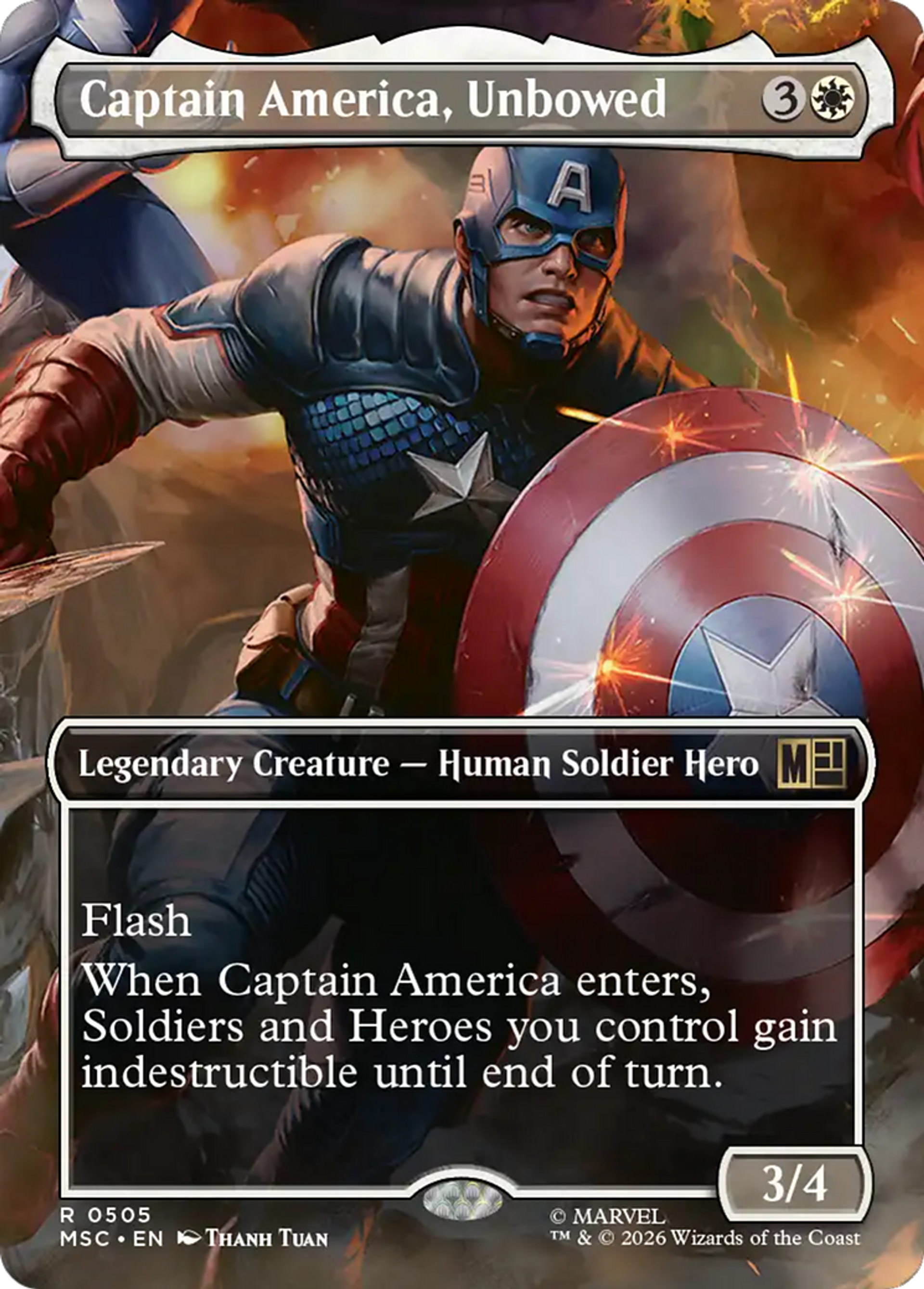 Captain America, Unbowed — Marvel Super Heroes Commander — Magic: The Gathering