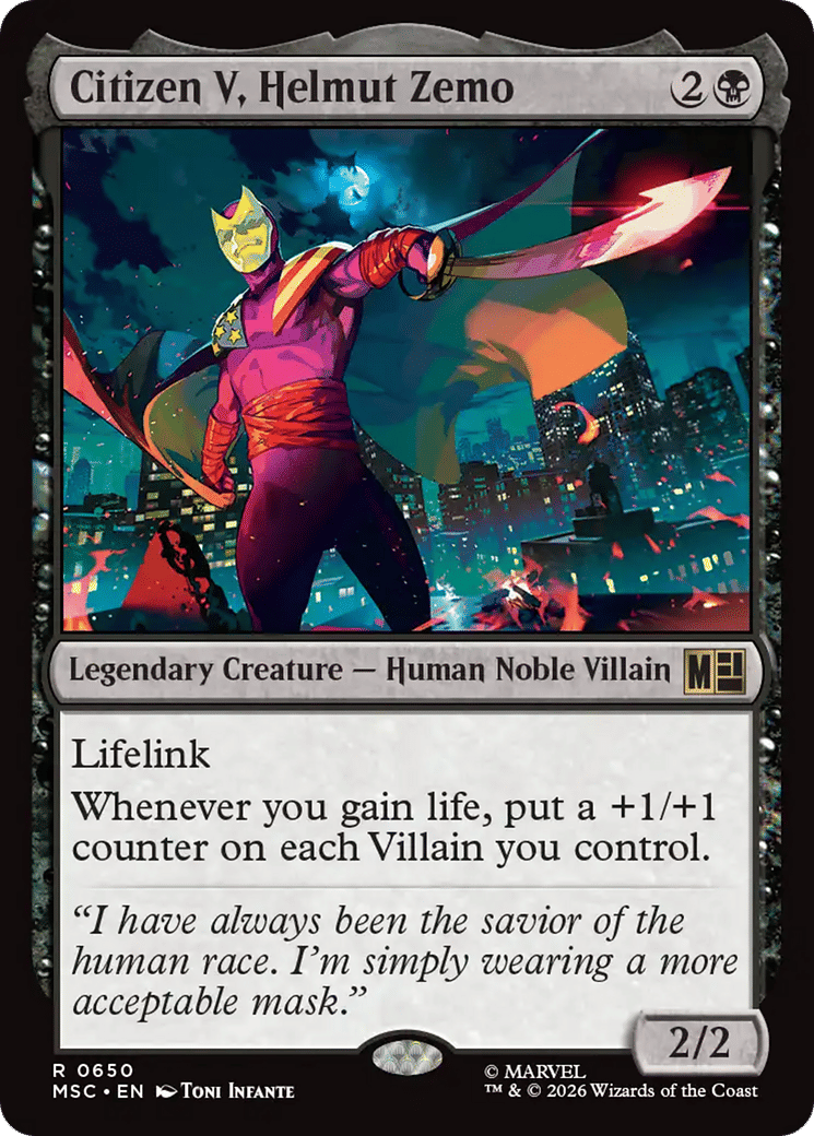 Citizen V, Helmut Zemo — Marvel Super Heroes Commander — Magic: The Gathering