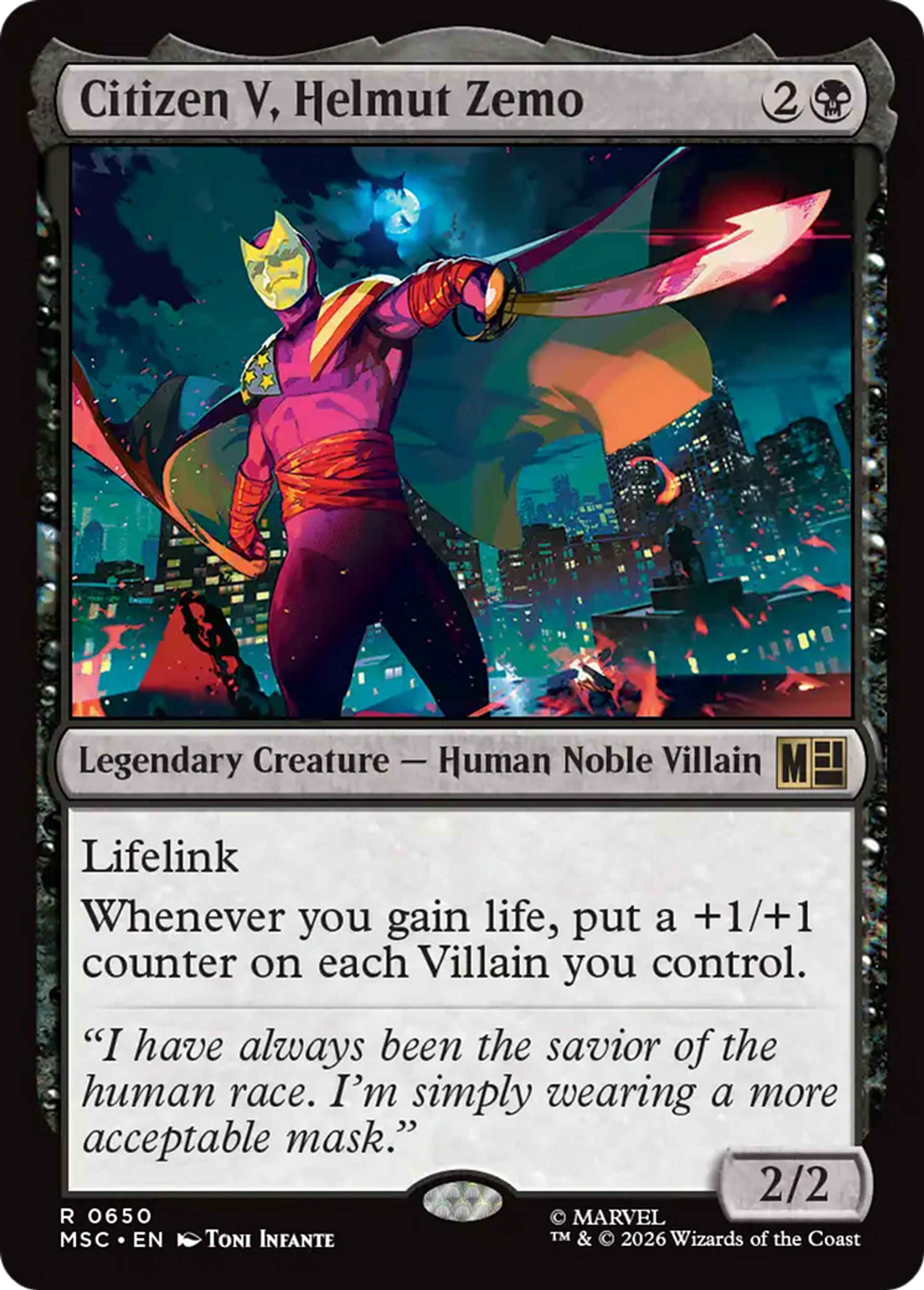 Citizen V, Helmut Zemo — Marvel Super Heroes Commander — Magic: The Gathering