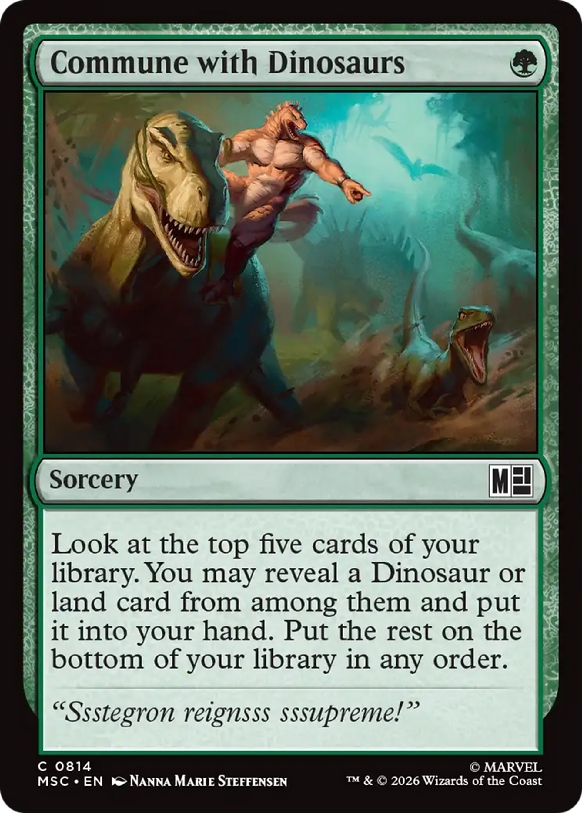 Commune with Dinosaurs — Marvel Super Heroes Commander — Magic: The Gathering