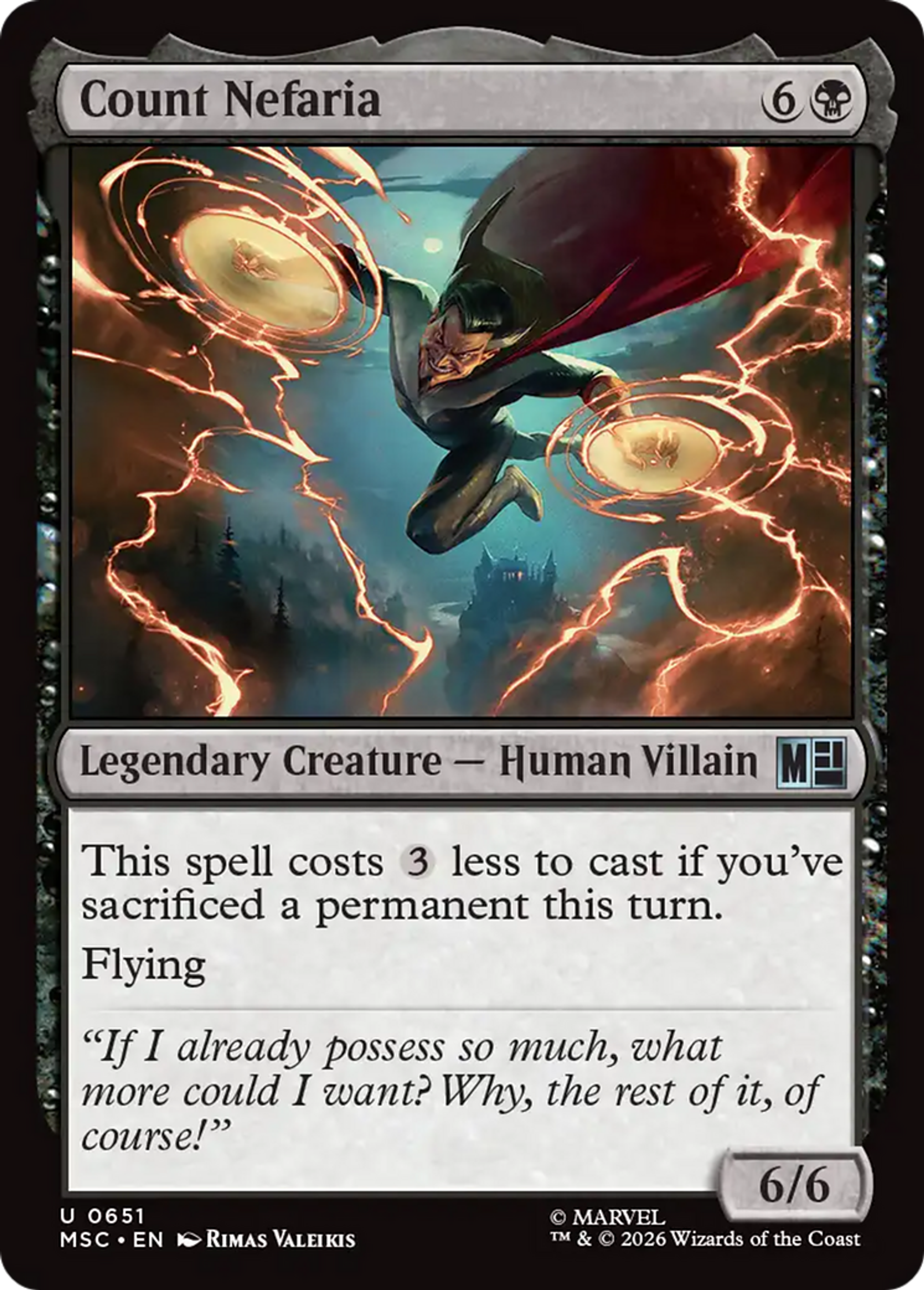 Count Nefaria — Marvel Super Heroes Commander — Magic: The Gathering