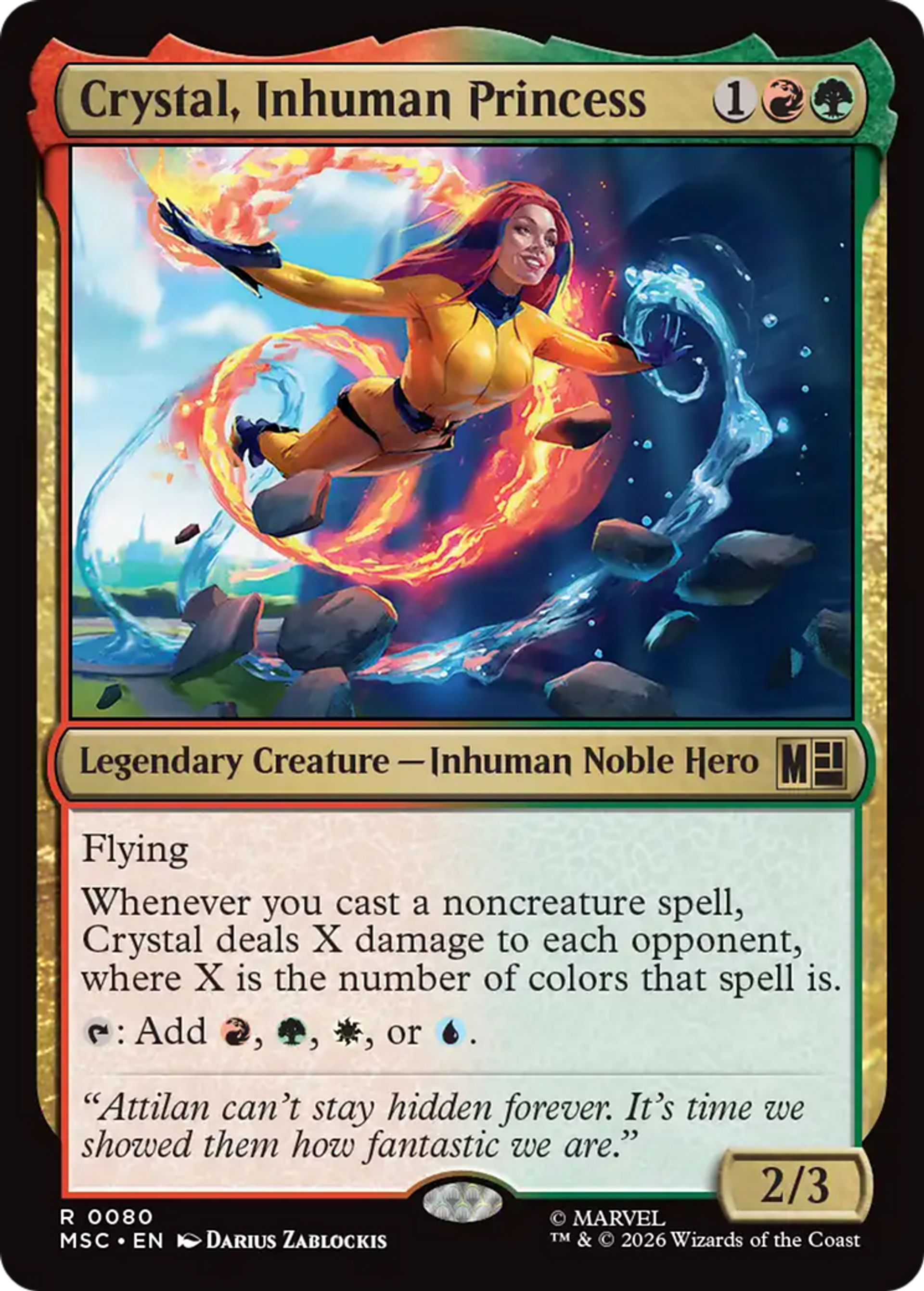 Crystal, Inhuman Princess — Marvel Super Heroes Commander — Magic: The Gathering