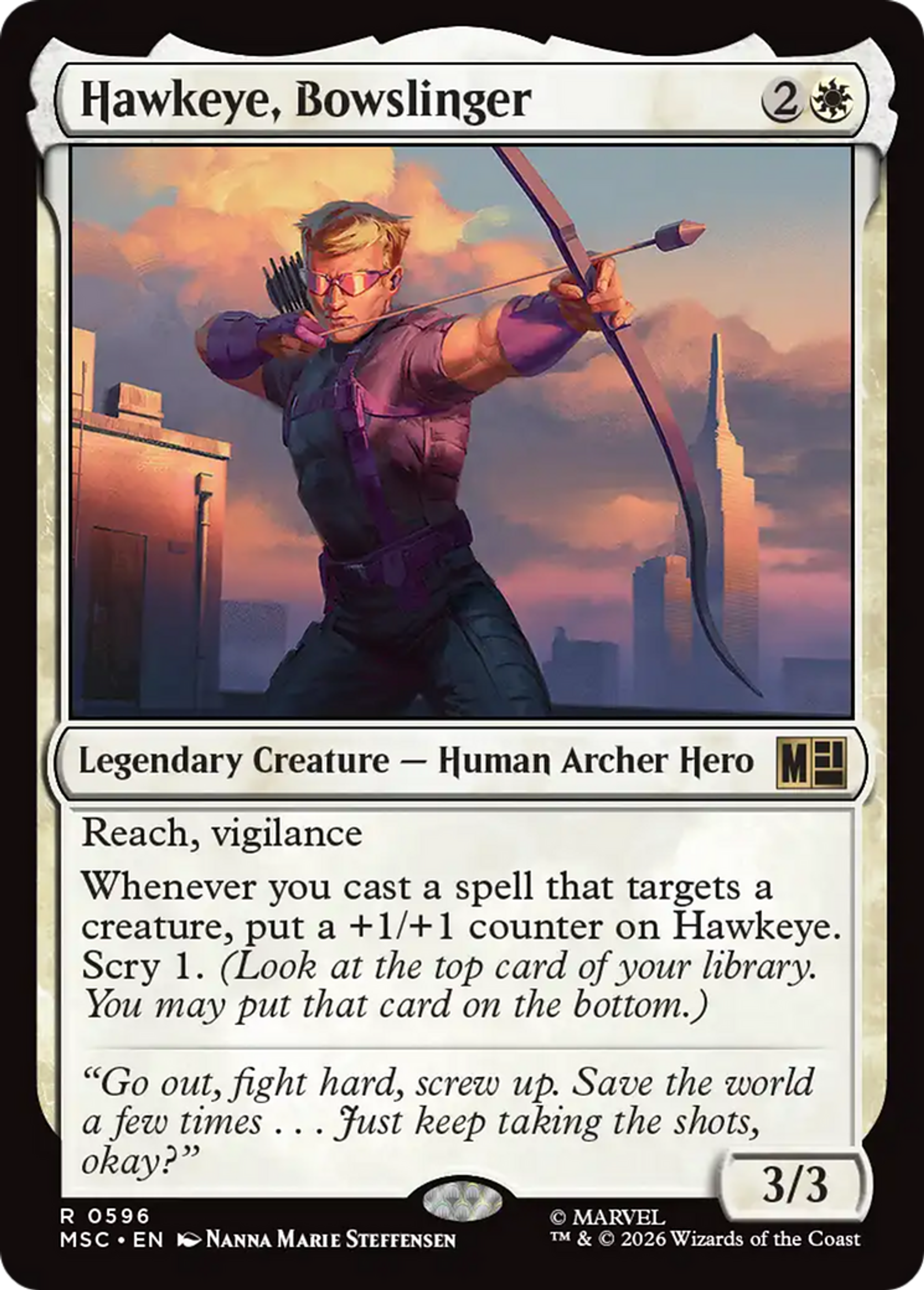Hawkeye, Bowslinger — Marvel Super Heroes Commander — Magic: The Gathering