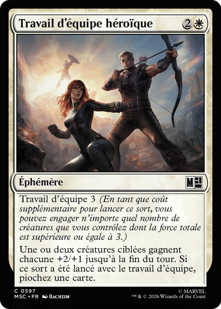 Travail d'équipe héroïque — Marvel Super Heroes Commander — Magic: The Gathering