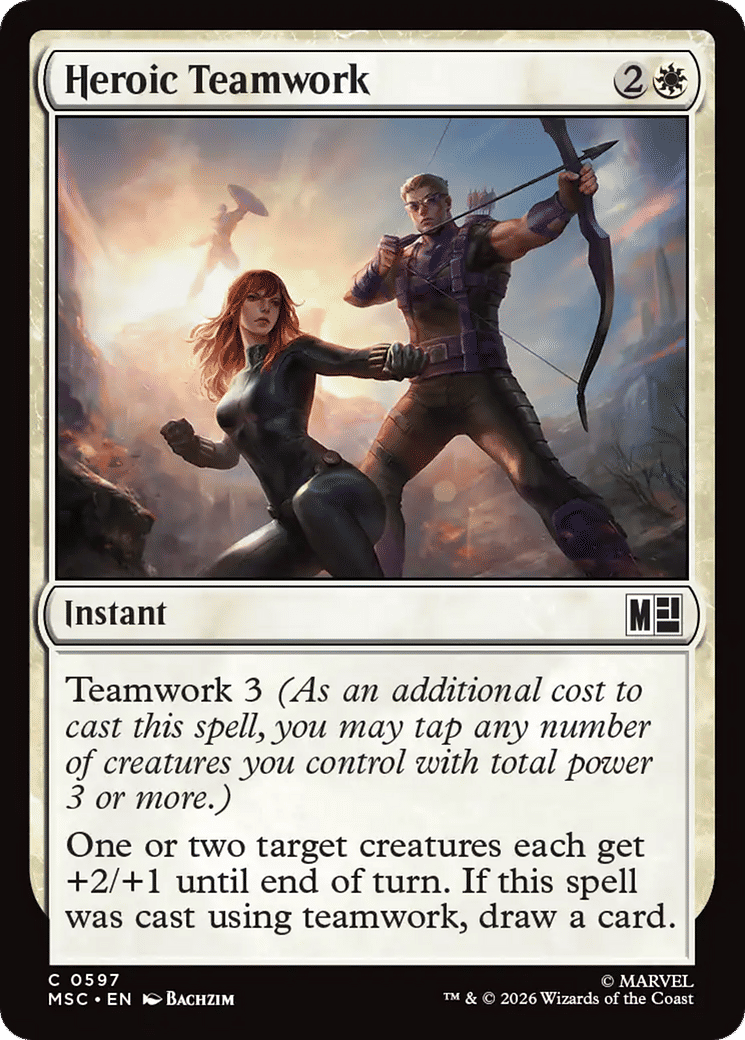 Travail d'équipe héroïque — Marvel Super Heroes Commander — Magic: The Gathering