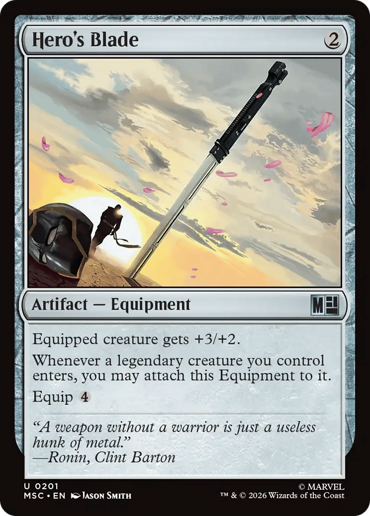 Hero's Blade — Marvel Super Heroes Commander — Magic: The Gathering