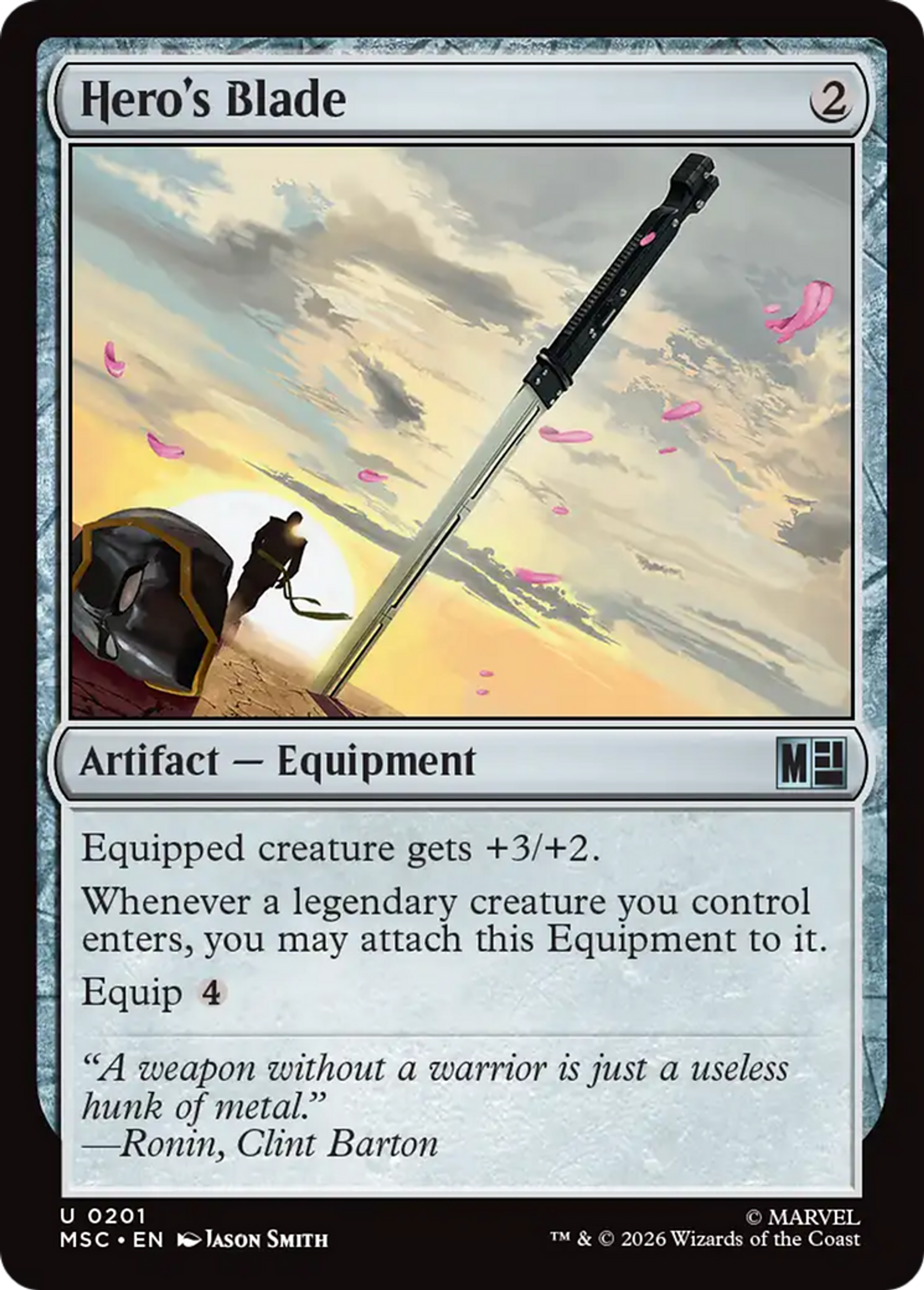 Hero's Blade — Marvel Super Heroes Commander — Magic: The Gathering