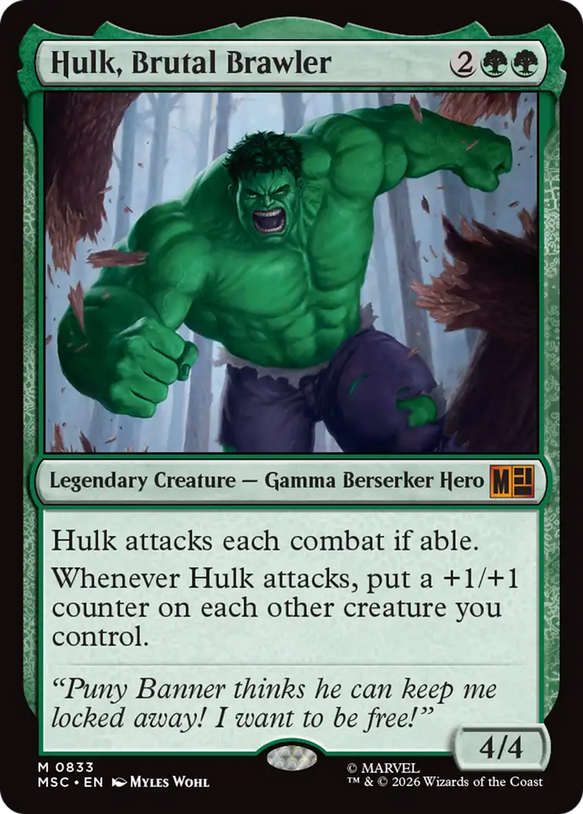 Hulk, Brutal Brawler — Marvel Super Heroes Commander — Magic: The Gathering