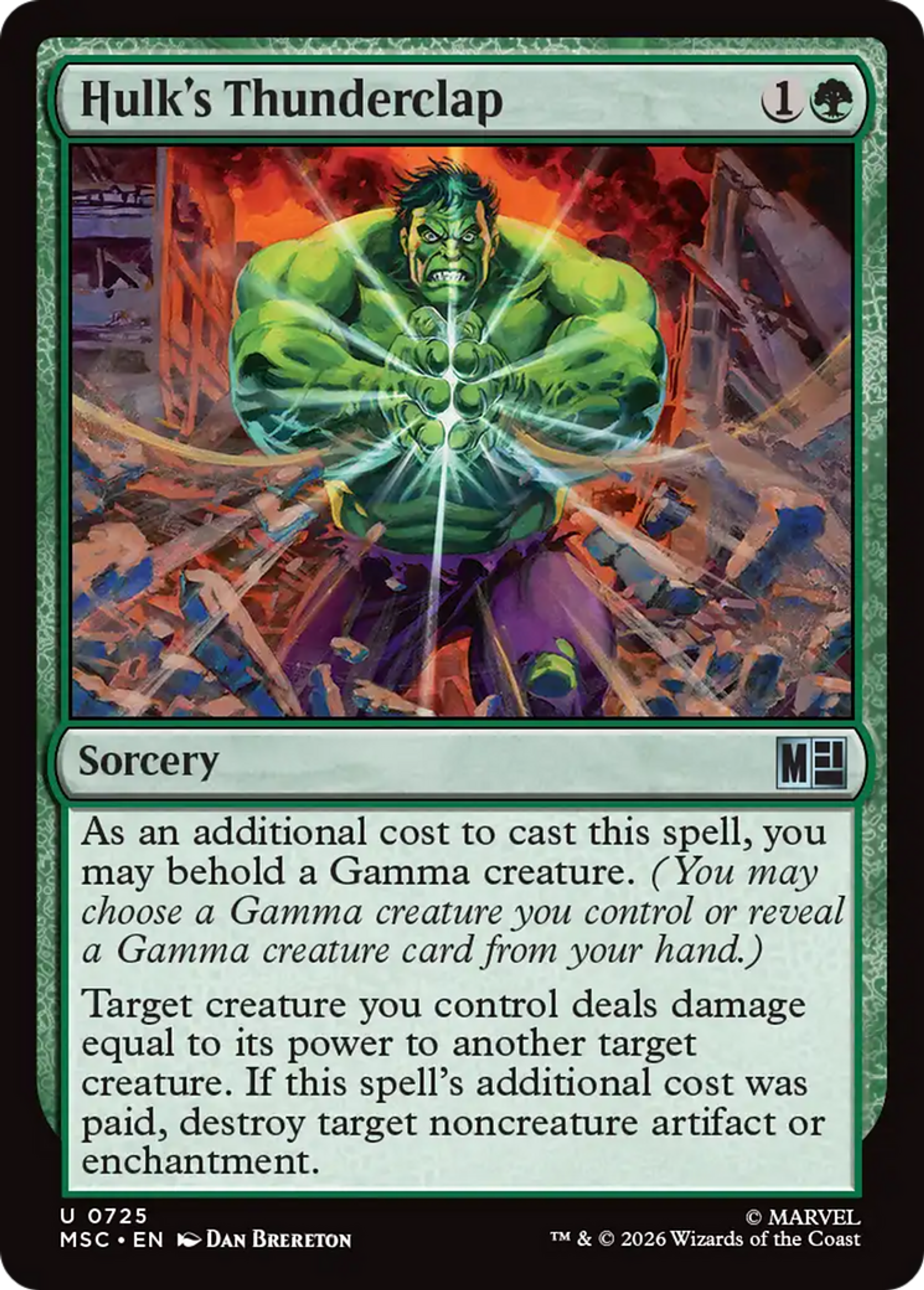 Hulk's Thunderclap — Marvel Super Heroes Commander — Magic: The Gathering