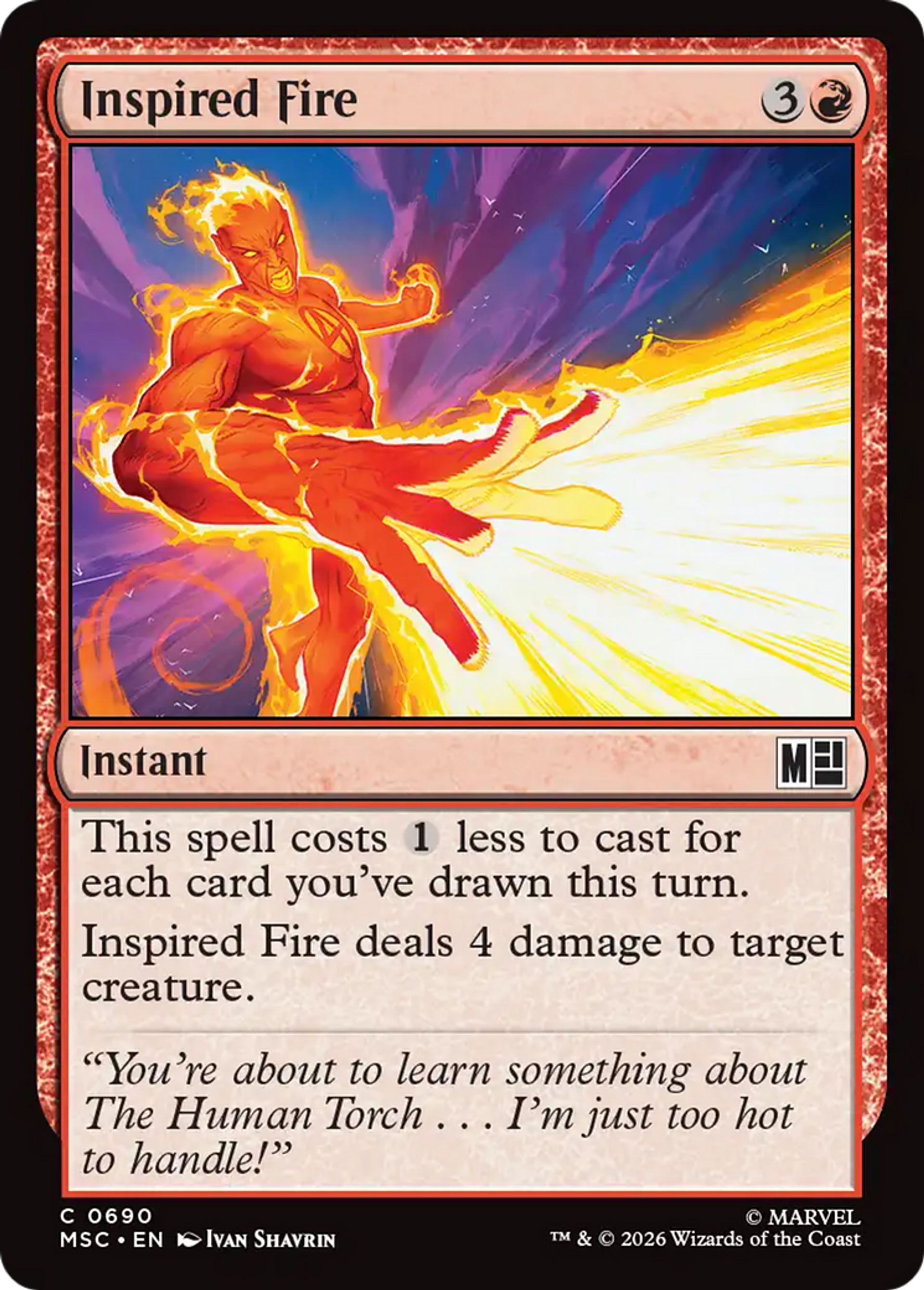 Inspired Fire — Marvel Super Heroes Commander — Magic: The Gathering