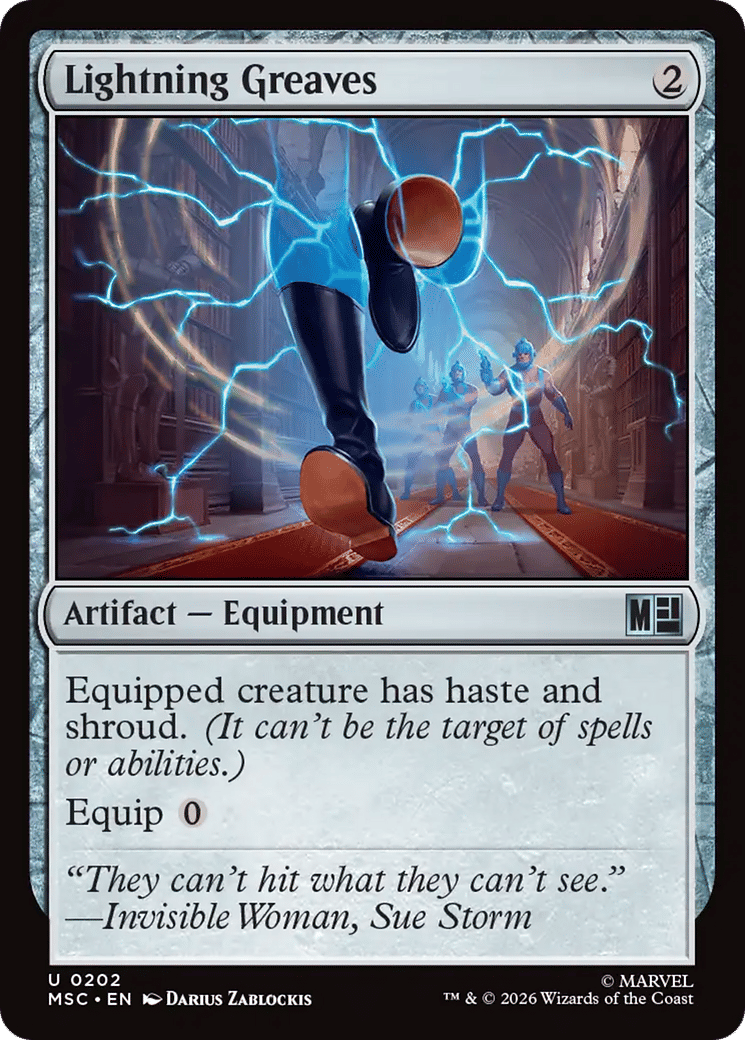 Lightning Greaves from Marvel Super Heroes Commander - Magic: The Gathering