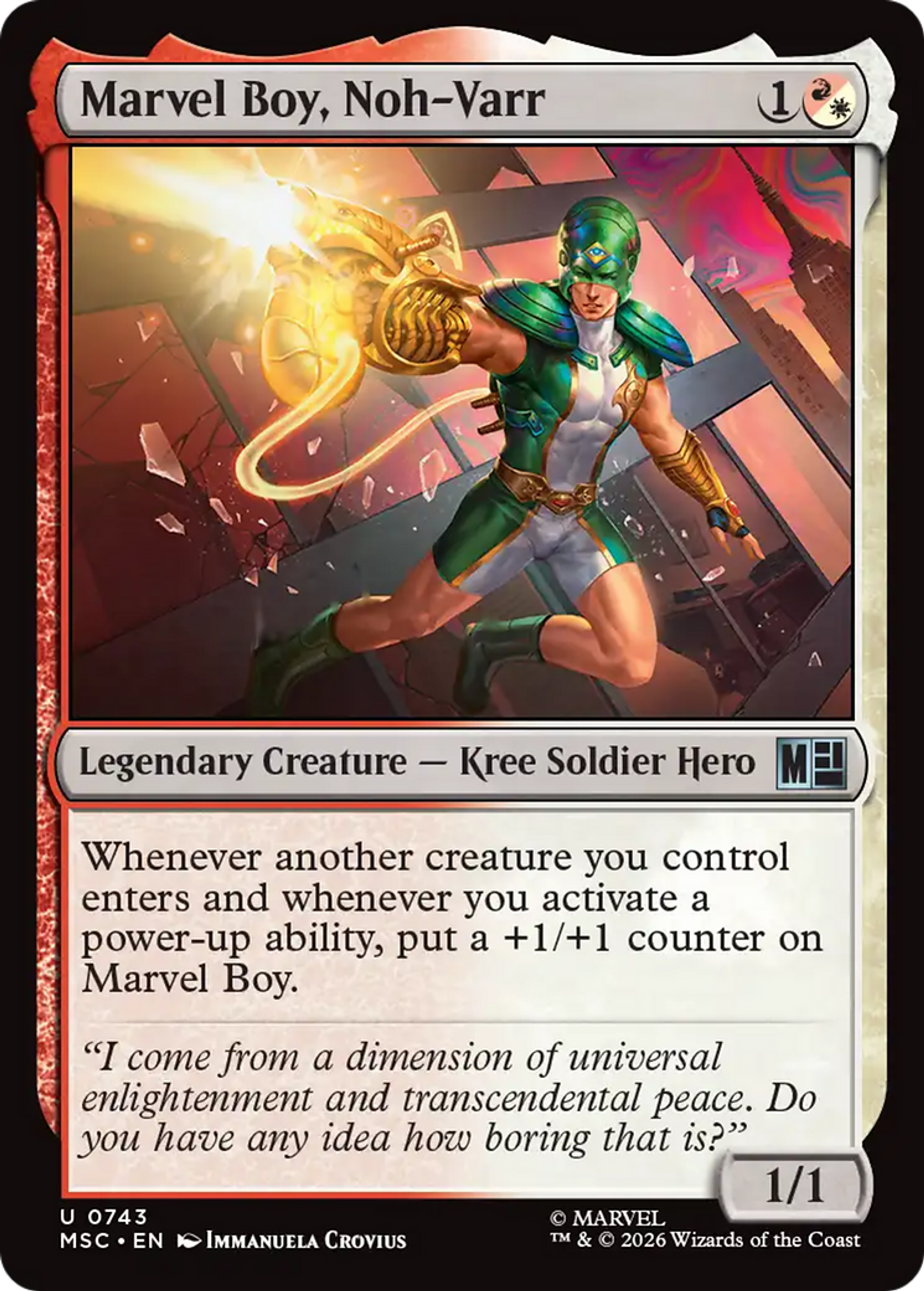 Marvel Boy, Noh-Varr — Marvel Super Heroes Commander — Magic: The Gathering