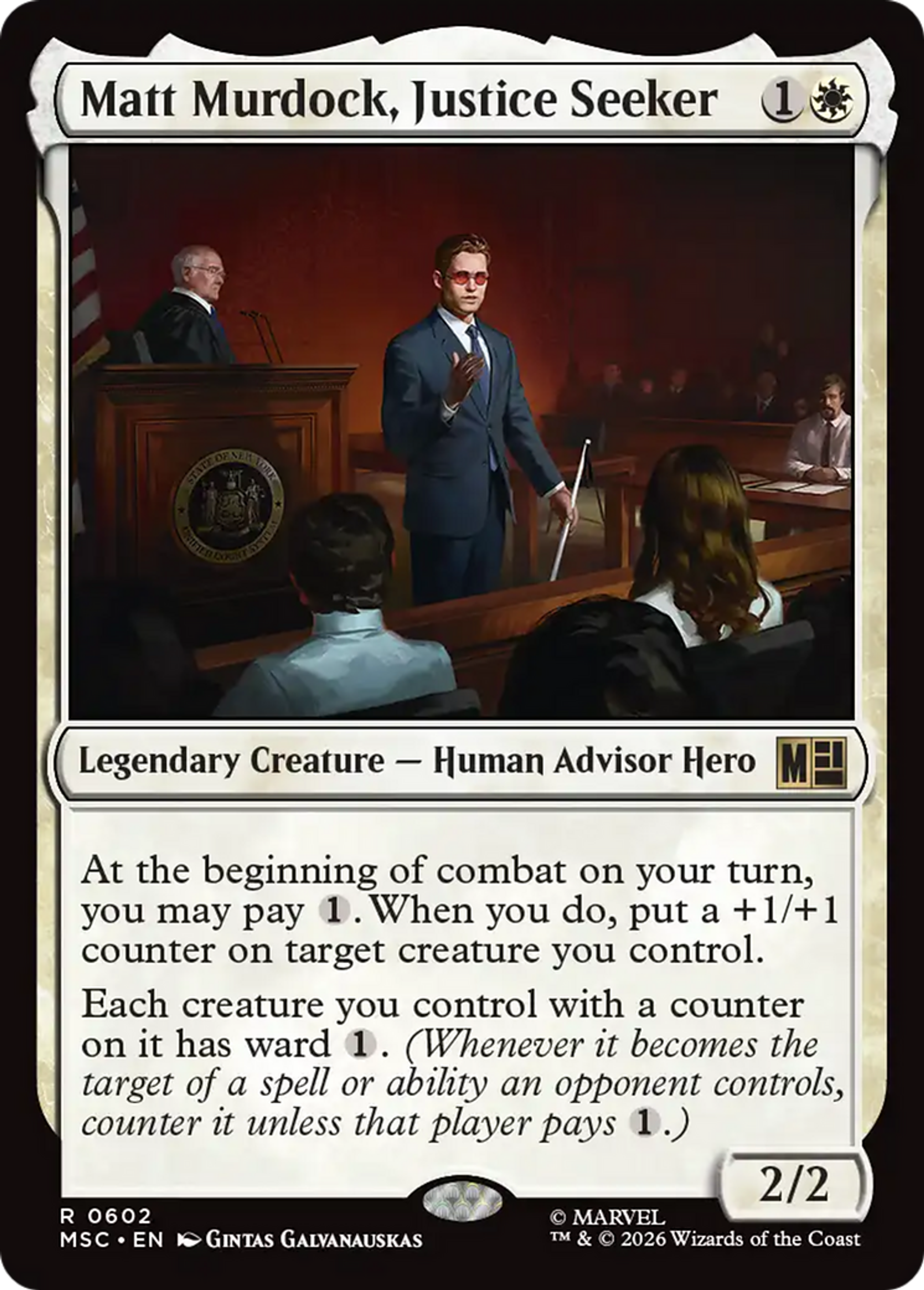 Matt Murdock, Justice Seeker — Marvel Super Heroes Commander — Magic: The Gathering