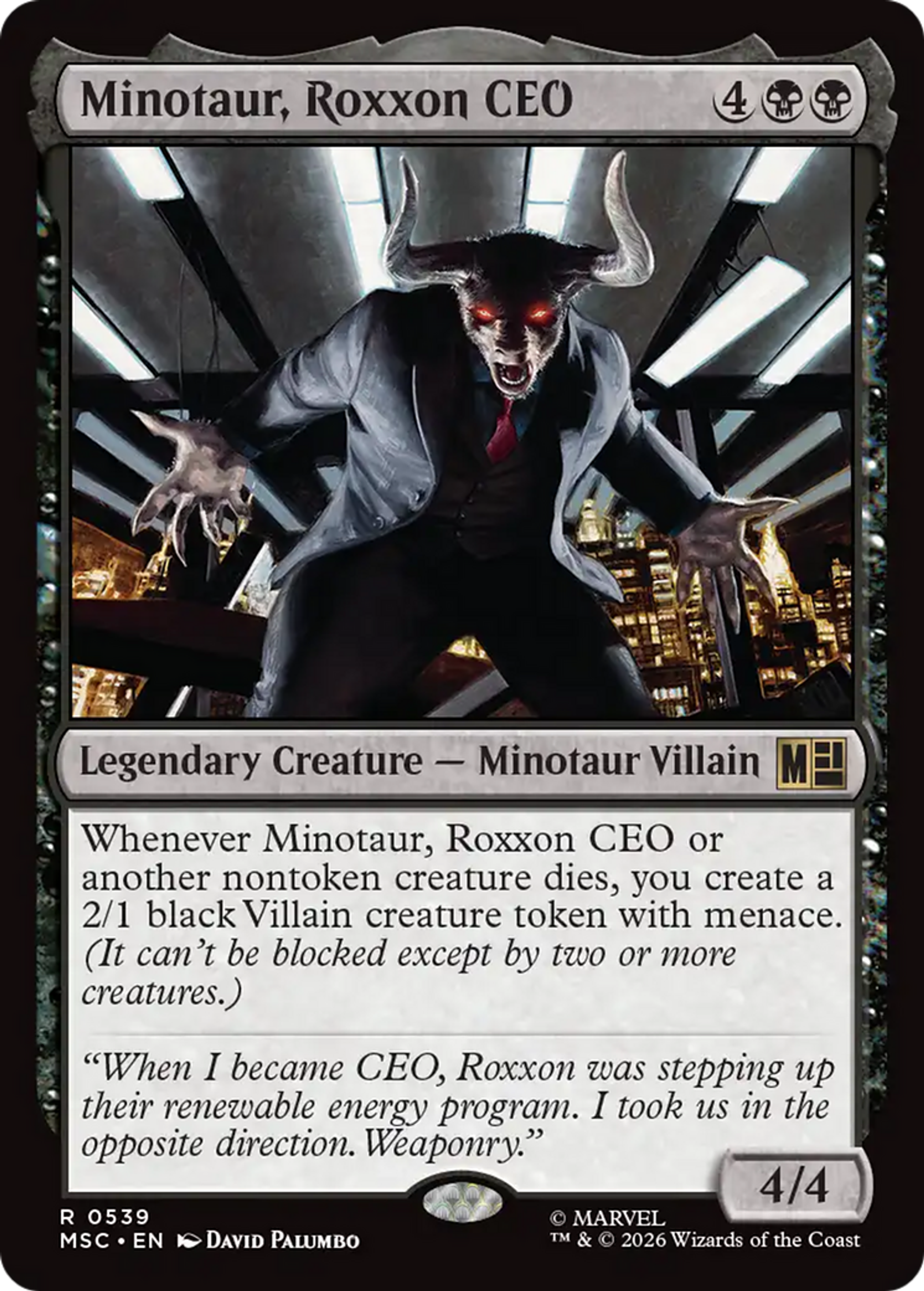 Minotaur, Roxxon CEO — Marvel Super Heroes Commander — Magic: The Gathering