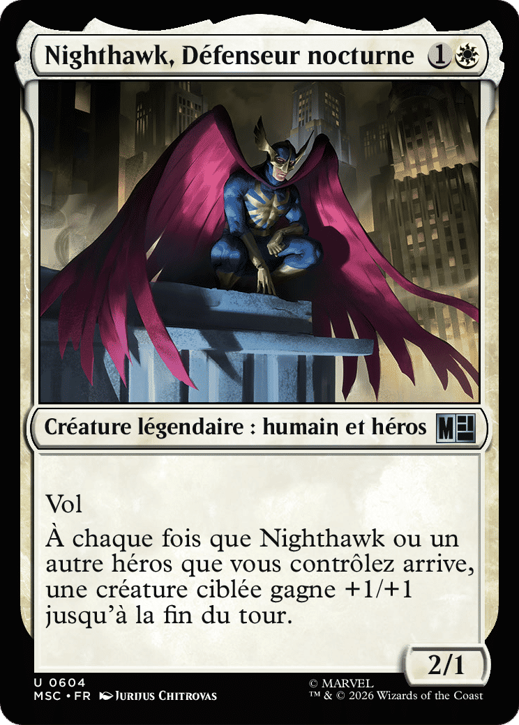 Nighthawk, Défenseur nocturne — Marvel Super Heroes Commander — Magic: The Gathering