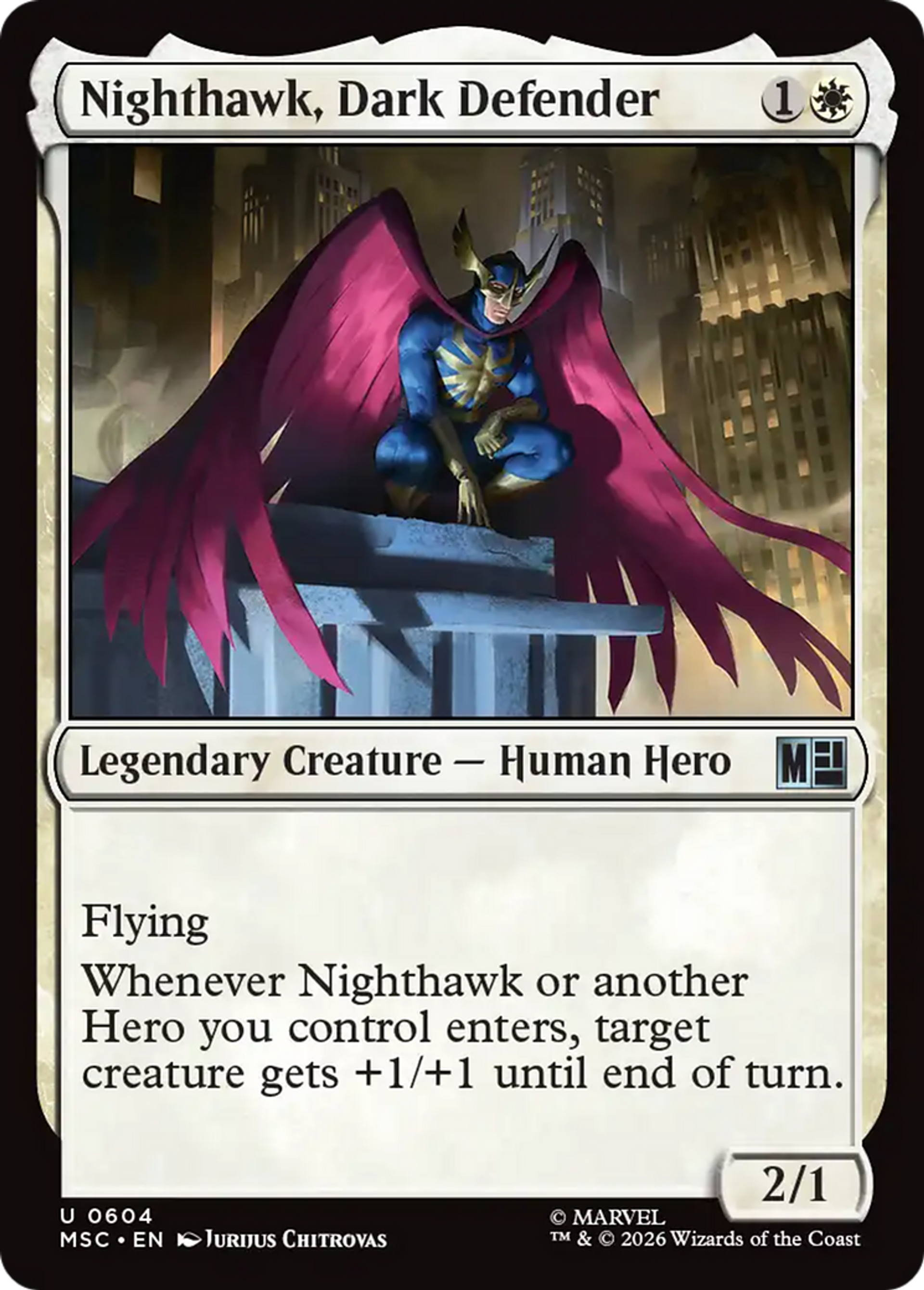 Nighthawk, Dark Defender — Marvel Super Heroes Commander — Magic: The Gathering