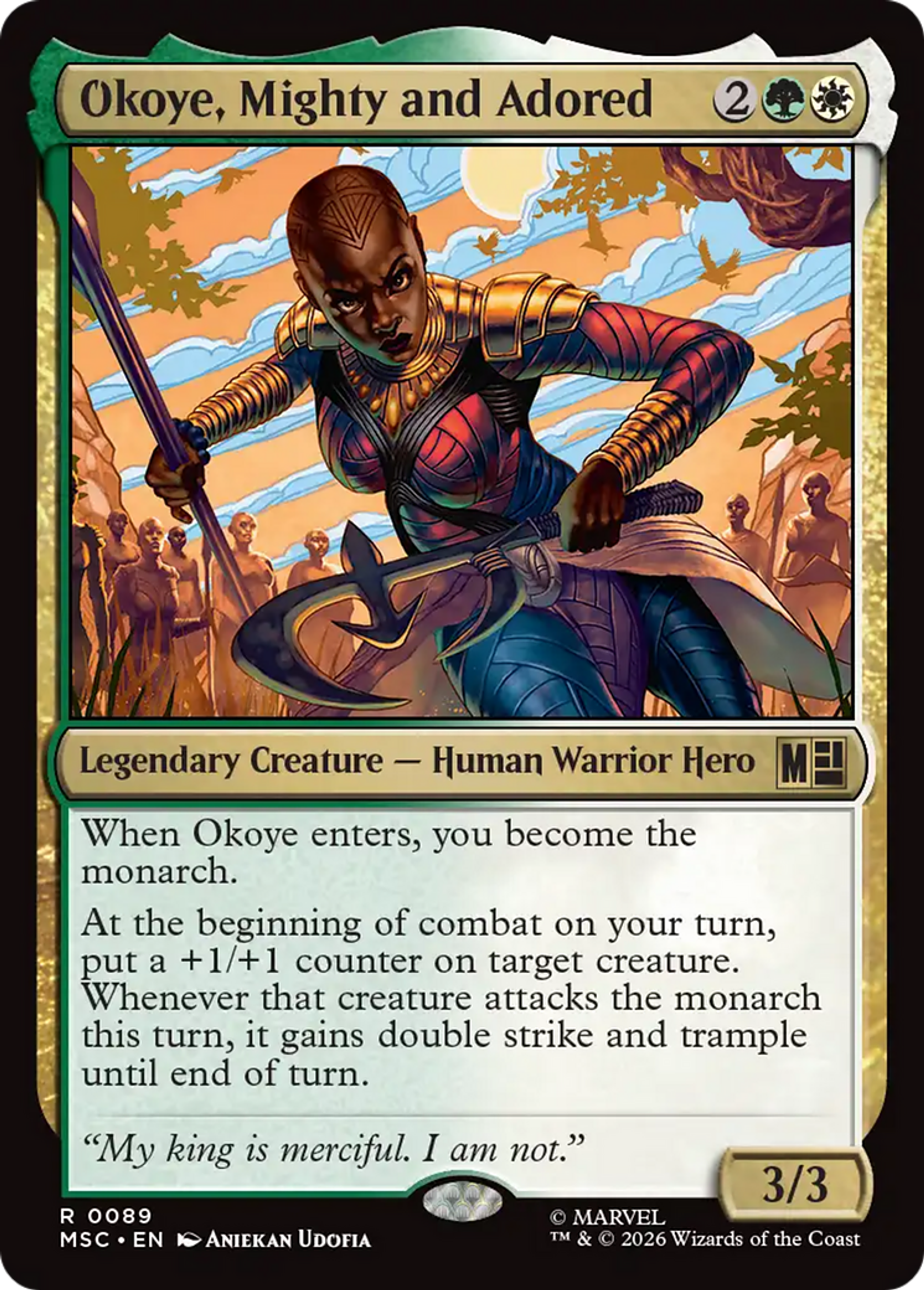 Okoye, Mighty and Adored — Marvel Super Heroes Commander — Magic: The Gathering