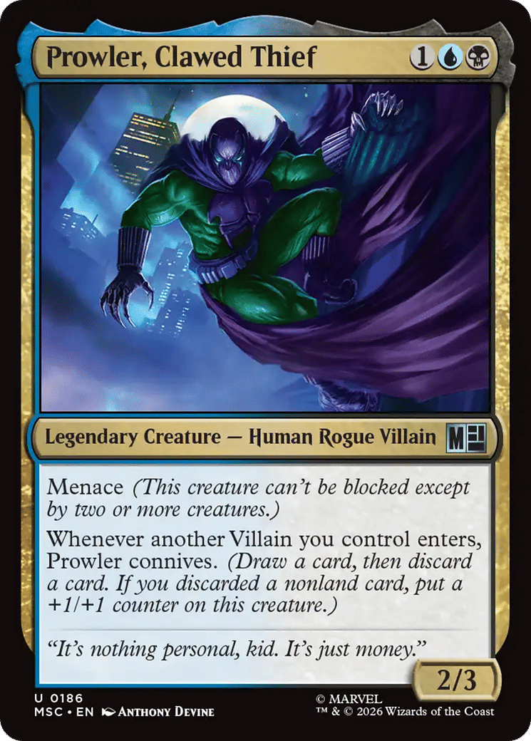 Prowler, Clawed Thief — Marvel Super Heroes Commander — Magic: The Gathering